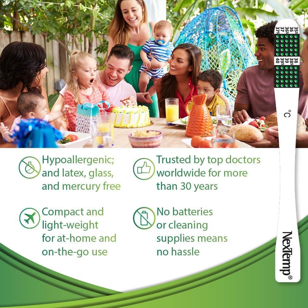 Termómetros desechables NexTemp - Paquete de 100 - Precisión alta