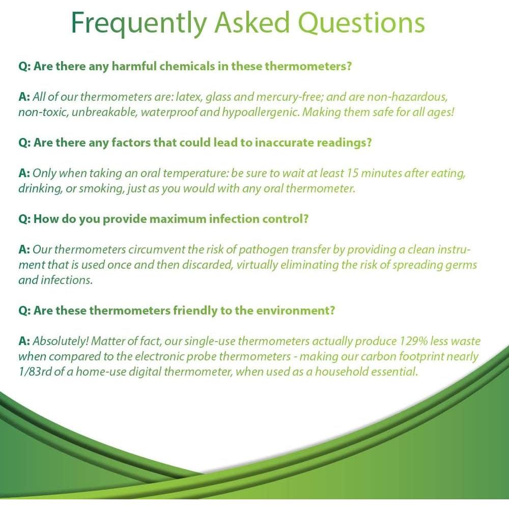 Termómetros desechables NexTemp - Paquete de 100 - Precisión alta