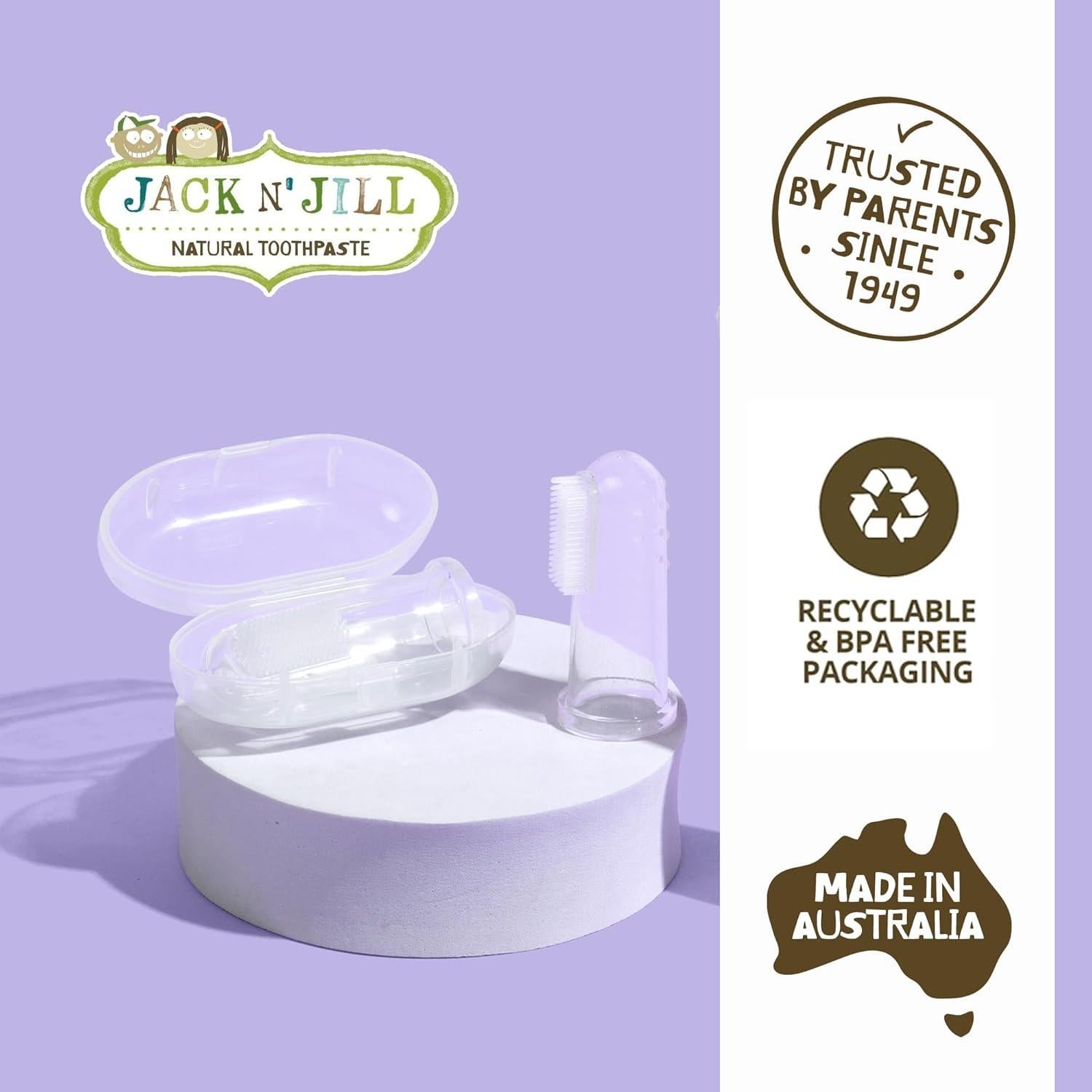 Cepillo de Dedo de Silicona Jack N' Jill para Bebés 6-12 Meses