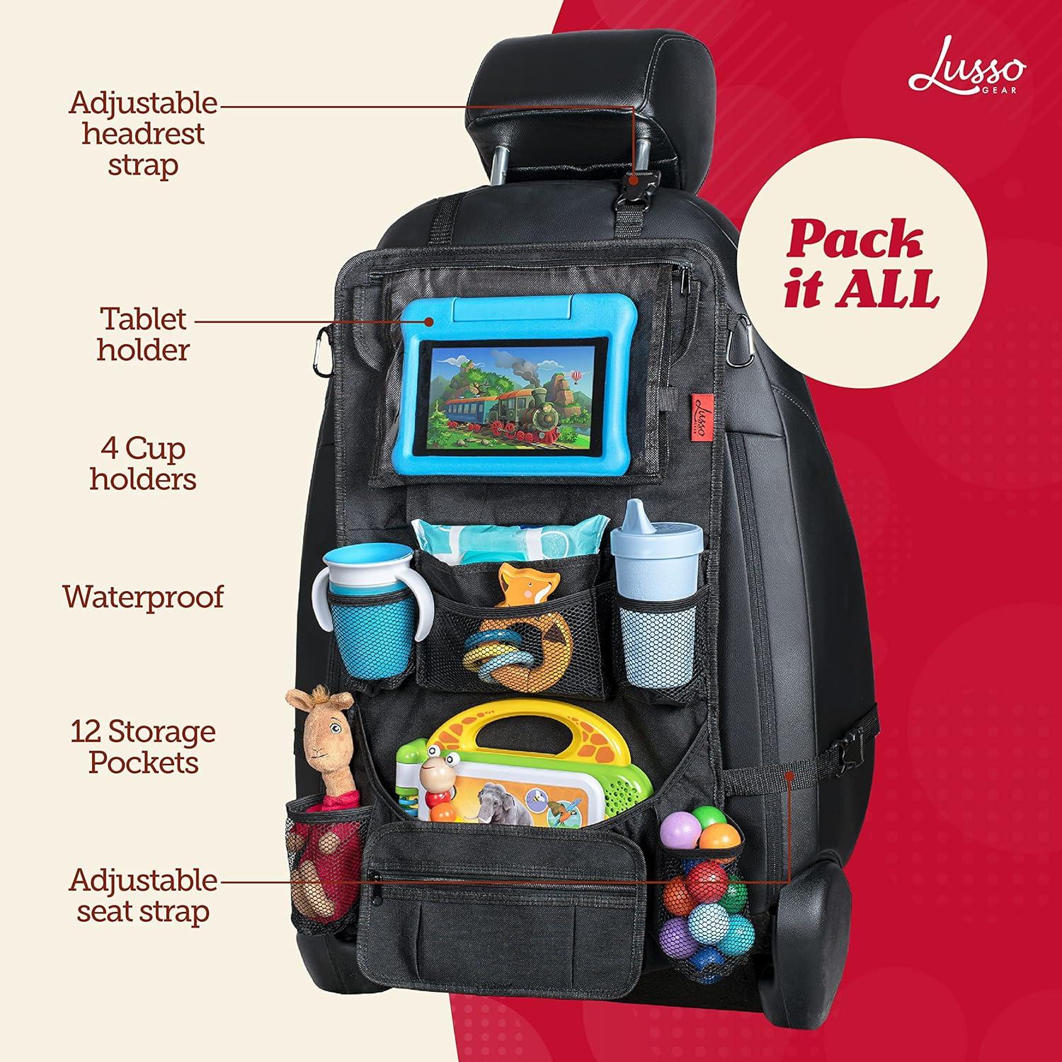 Organizador de Asiento Trasero Lusso Gear - 12 Bolsillos - Negro