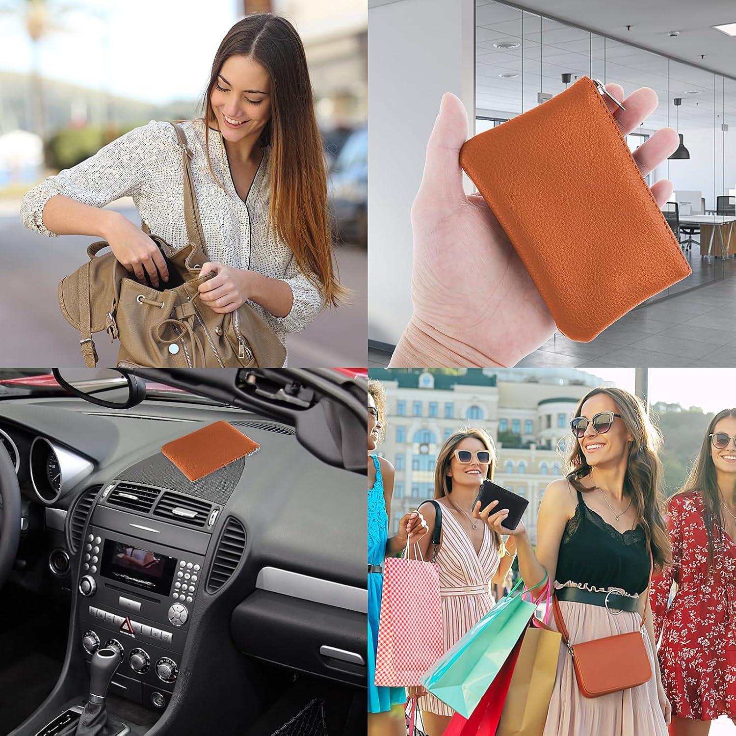 Monedero de Cuero PU TIESOME Mini 12x9cm Negro y Marrón