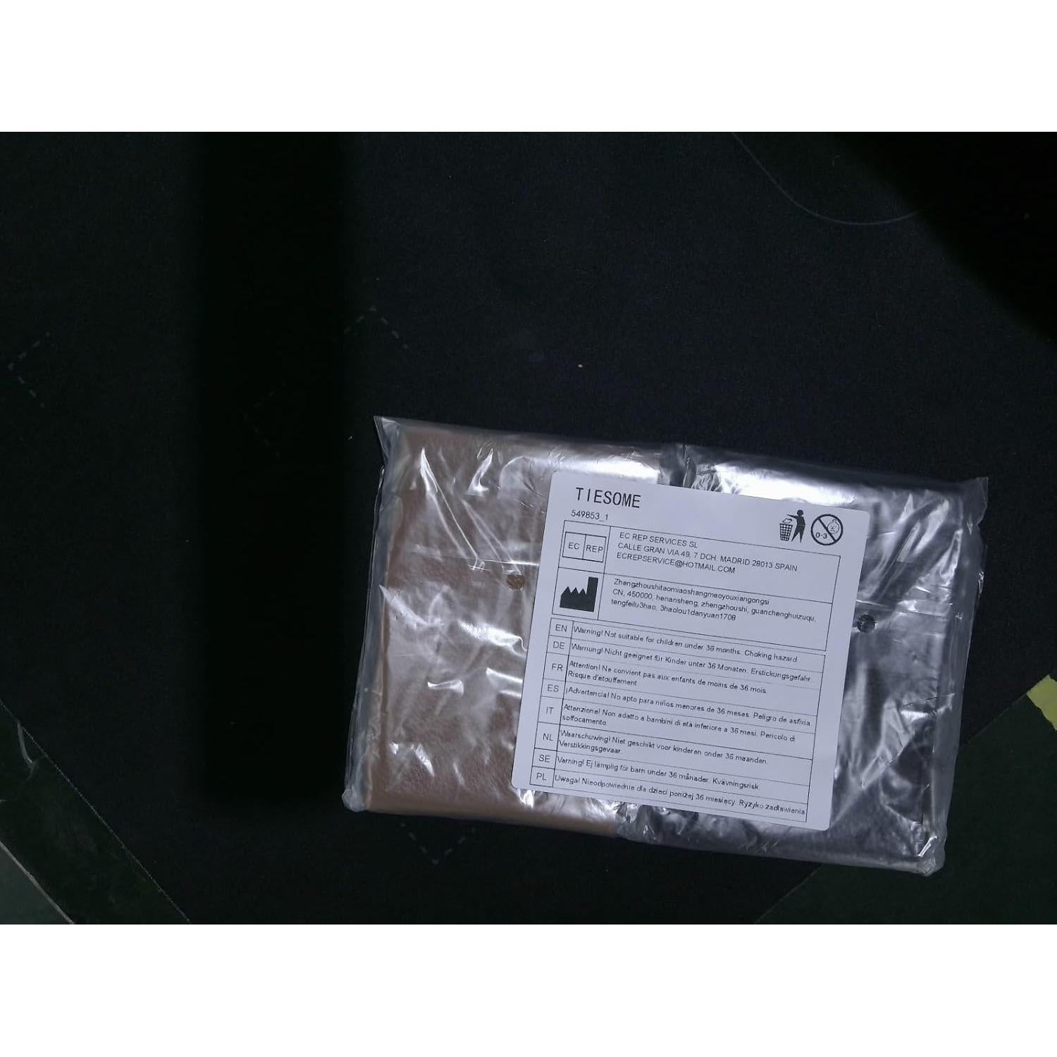 Monedero de Cuero PU TIESOME Mini 12x9cm Negro y Marrón