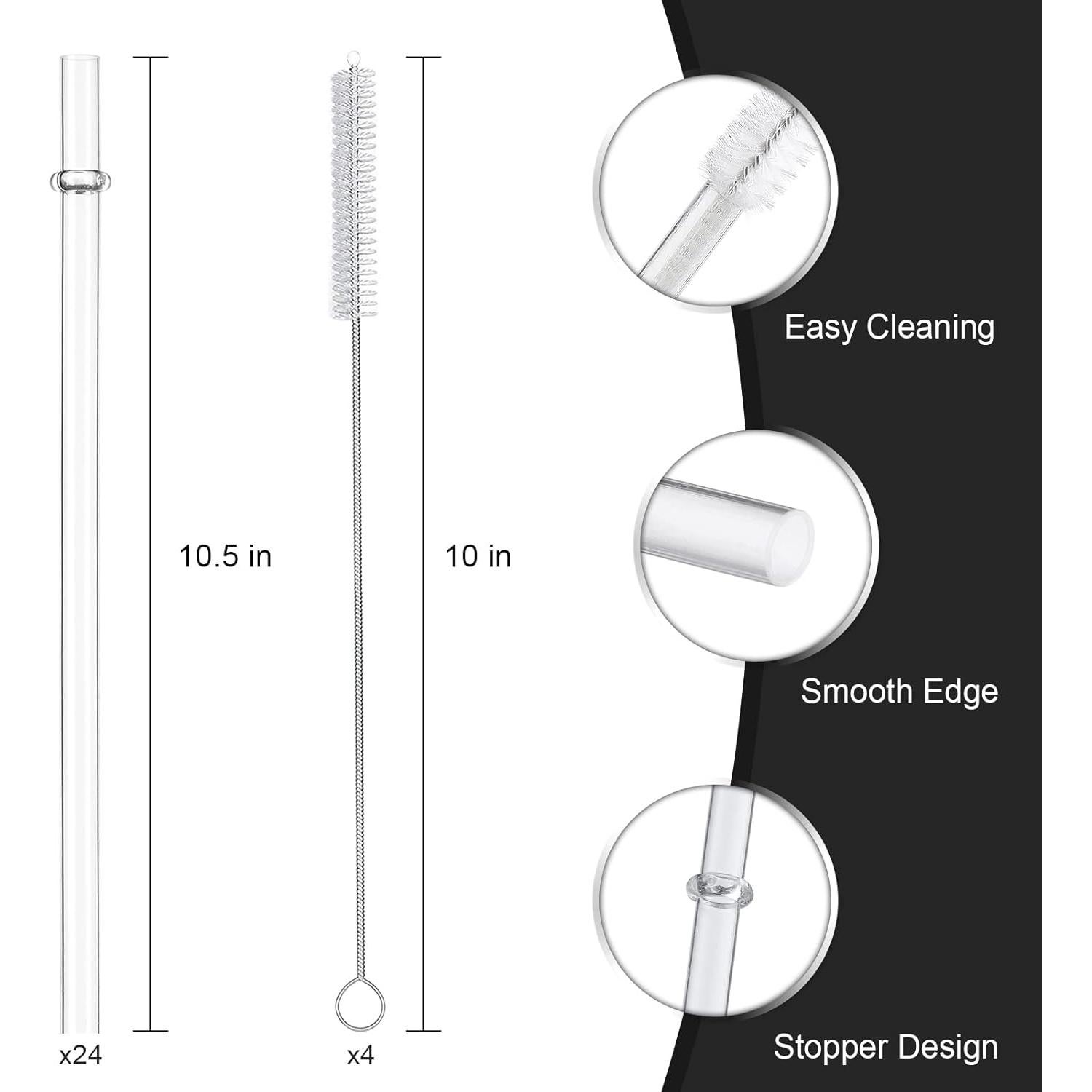 Popotes Reutilizables VITEVER 24 Piezas 26.67 cm Transparentes