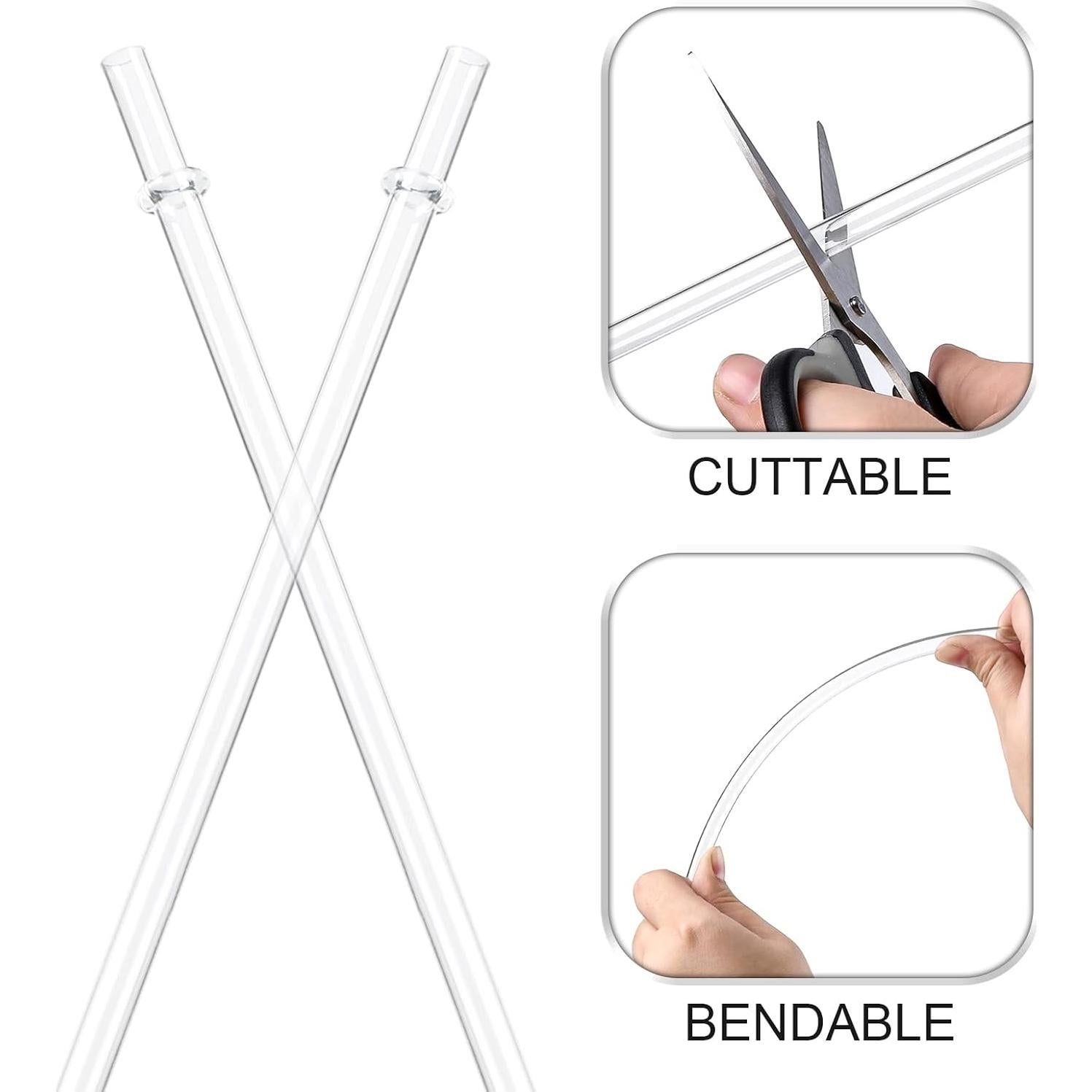 Popotes Reutilizables VITEVER 24 Piezas 26.67 cm Transparentes