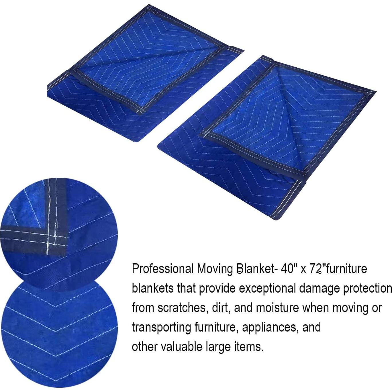 Paquete de 3 mantas de mudanza UDAREIT 101.6x182.88cm