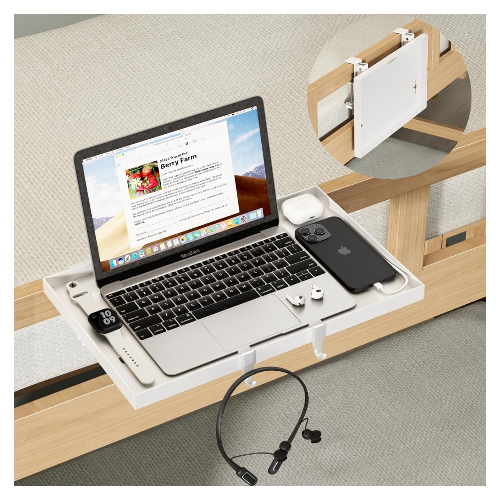 Estante Plegable Lateral Magheo XJ-BS-BK Blanco 37.59x24.64cm