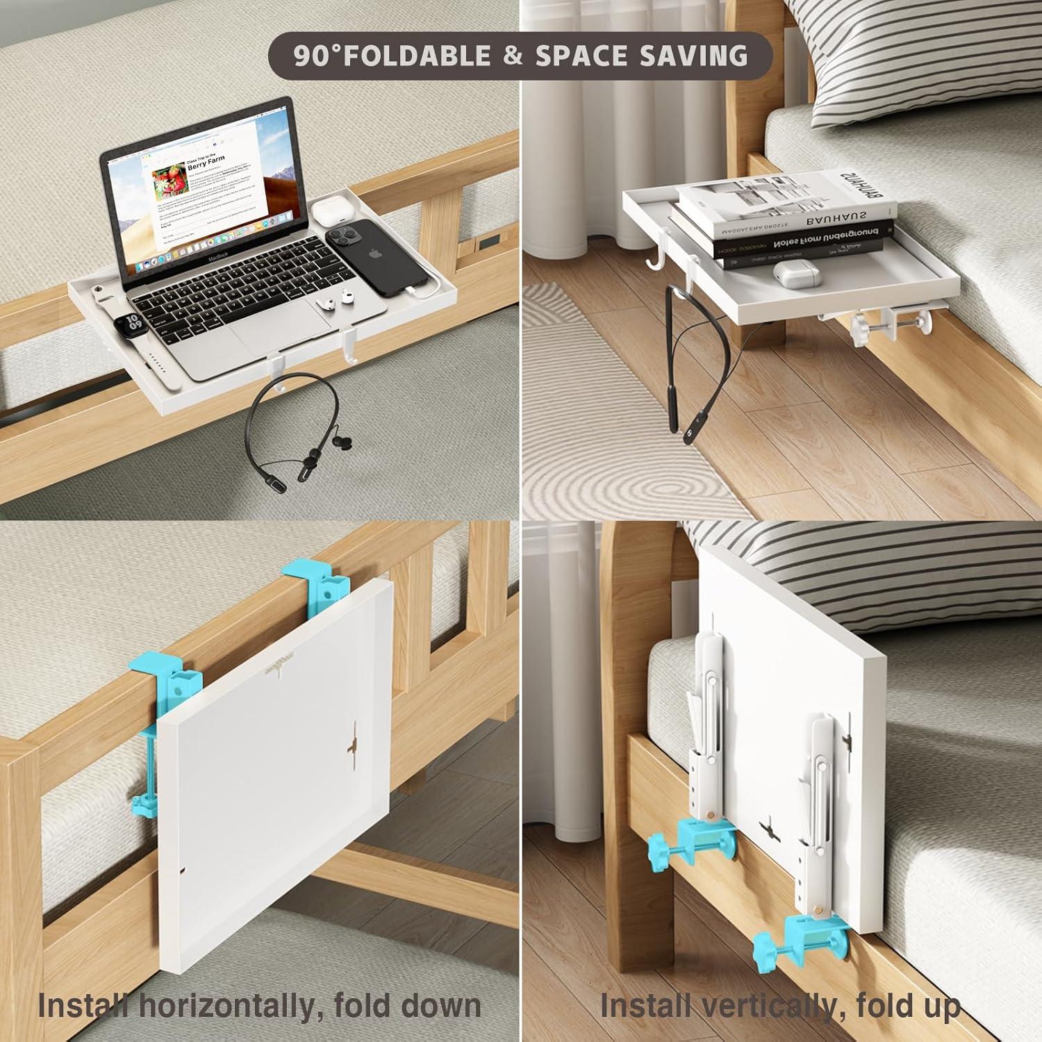 Estante Plegable Lateral Magheo XJ-BS-BK Blanco 37.59x24.64cm