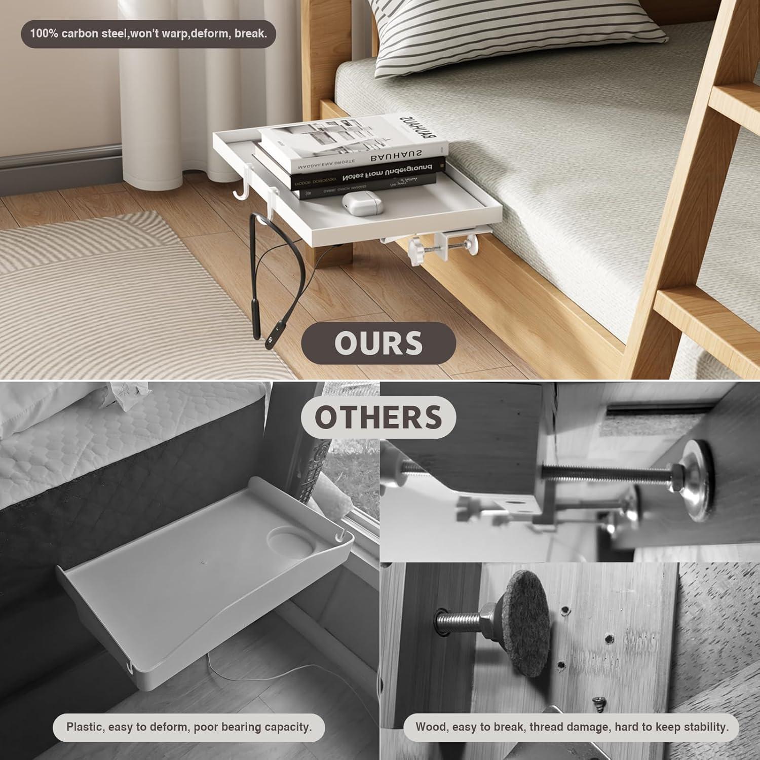 Estante Plegable Lateral Magheo XJ-BS-BK Blanco 37.59x24.64cm