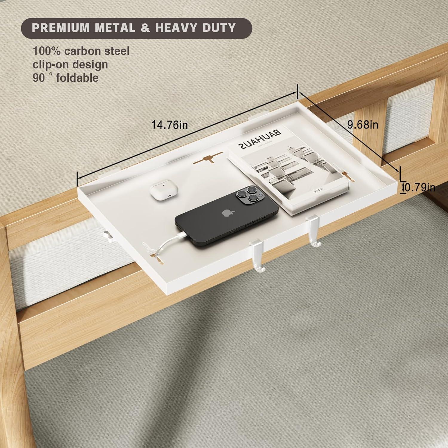 Estante Plegable Lateral Magheo XJ-BS-BK Blanco 37.59x24.64cm