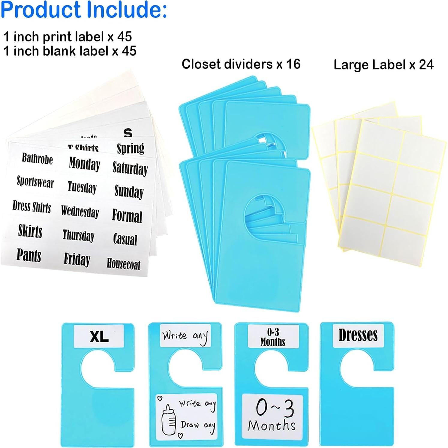 Divisores de Ropa Tragoods 16 Piezas Blancos con Etiquetas