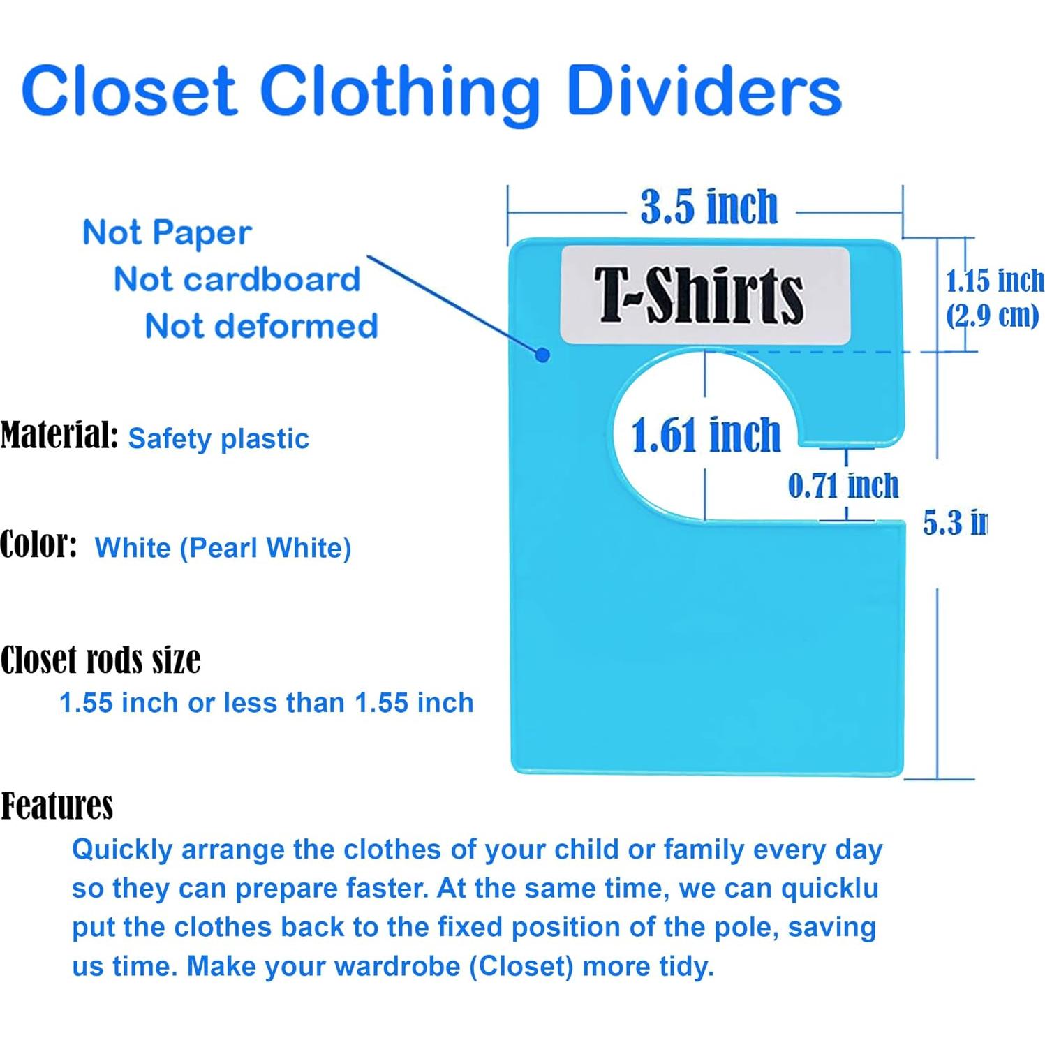 Divisores de Ropa Tragoods 16 Piezas Blancos con Etiquetas