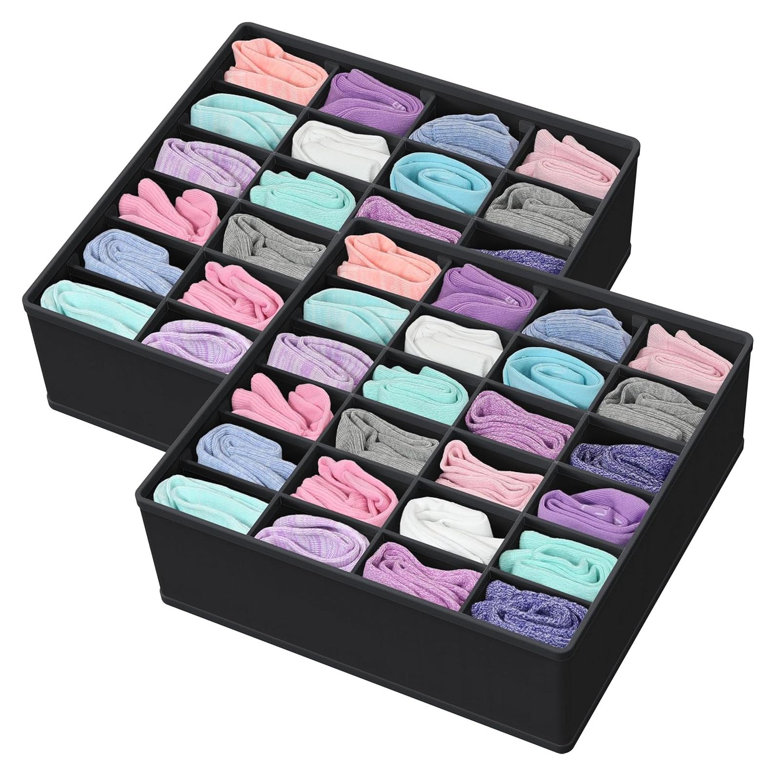 Organizador de Calcetines Simple Houseware 2 Paquetes Negro