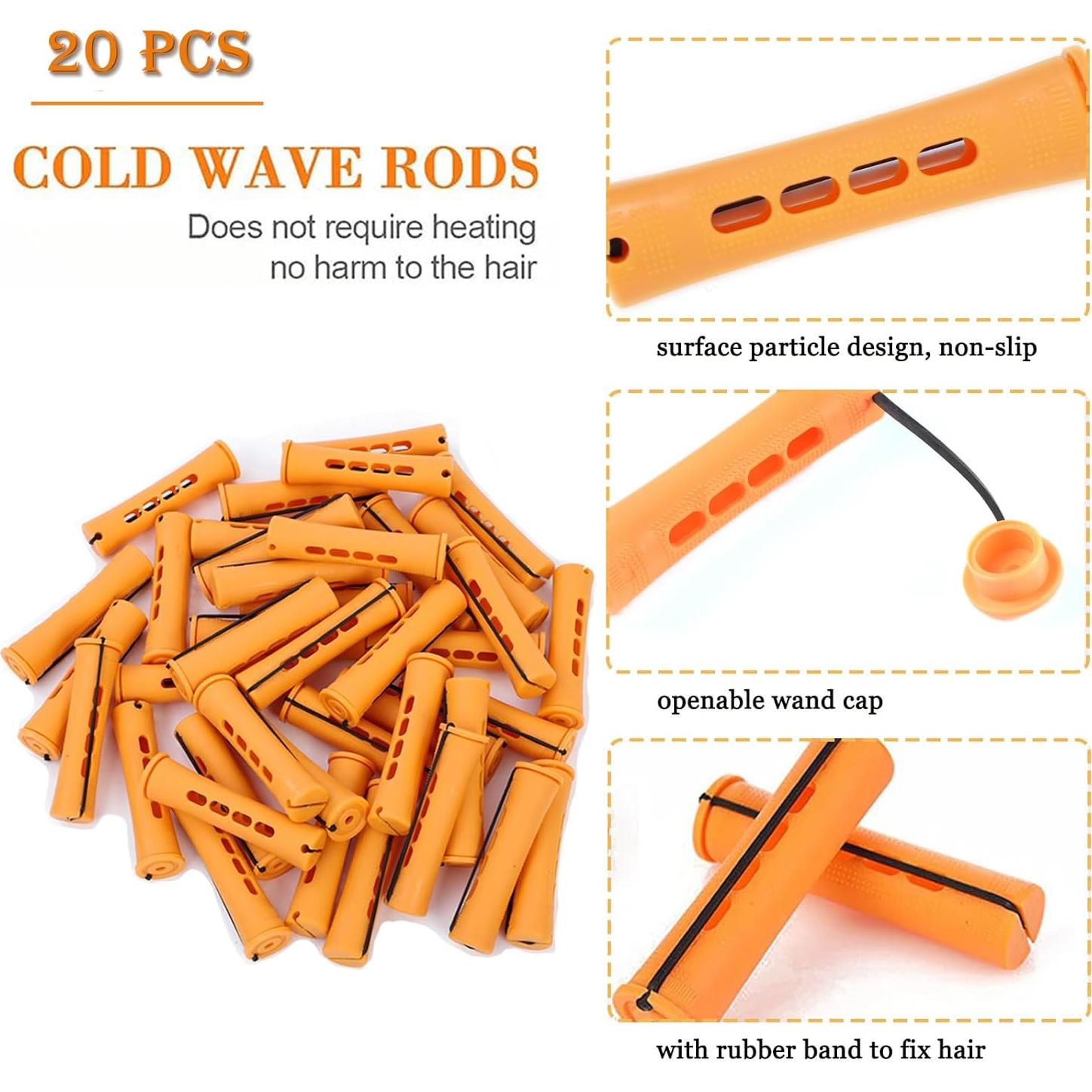 Juego de 20 Varillas de Permanentes Naranjas YOROSTAR para Cabello