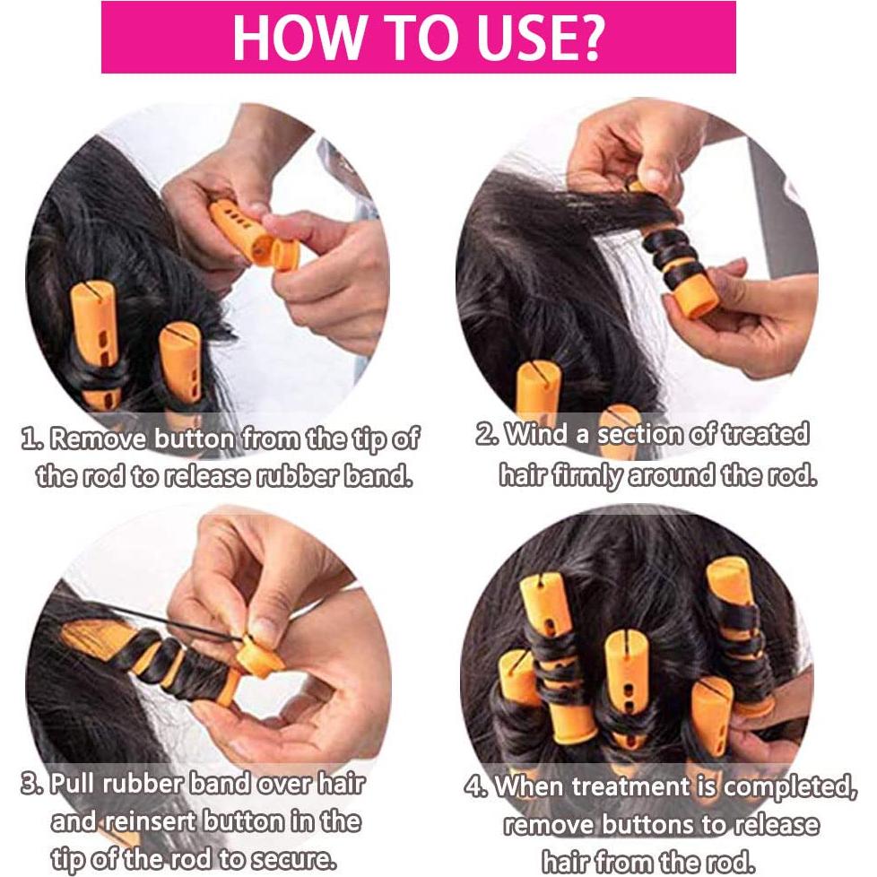 Juego de 20 Varillas de Permanentes Naranjas YOROSTAR para Cabello