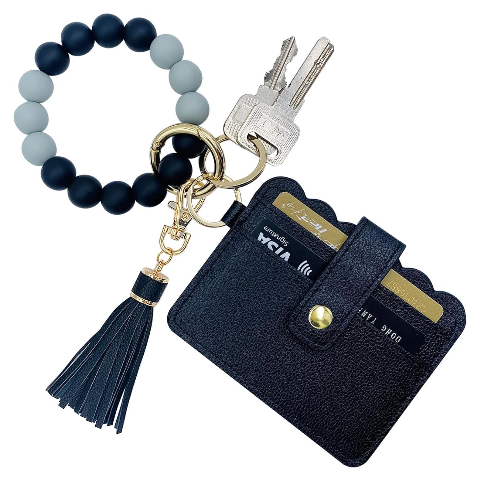 Llavero Pulsera Sanwor con Monedero y Soporte para Tarjetas