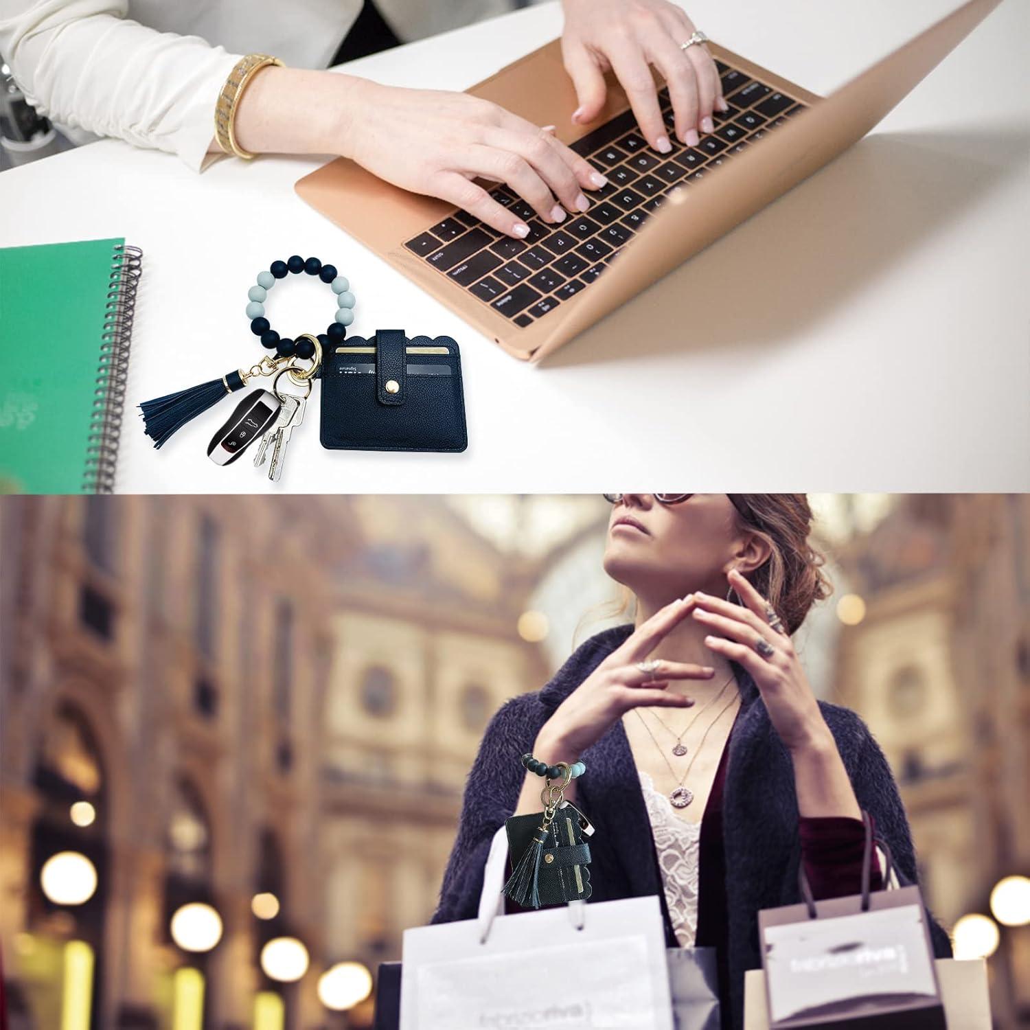 Llavero Pulsera Sanwor con Monedero y Soporte para Tarjetas