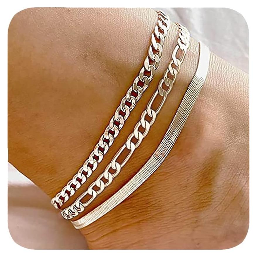 Pulseras de Tobillo DEARMAY Plata Esterlina S925 Impermeables