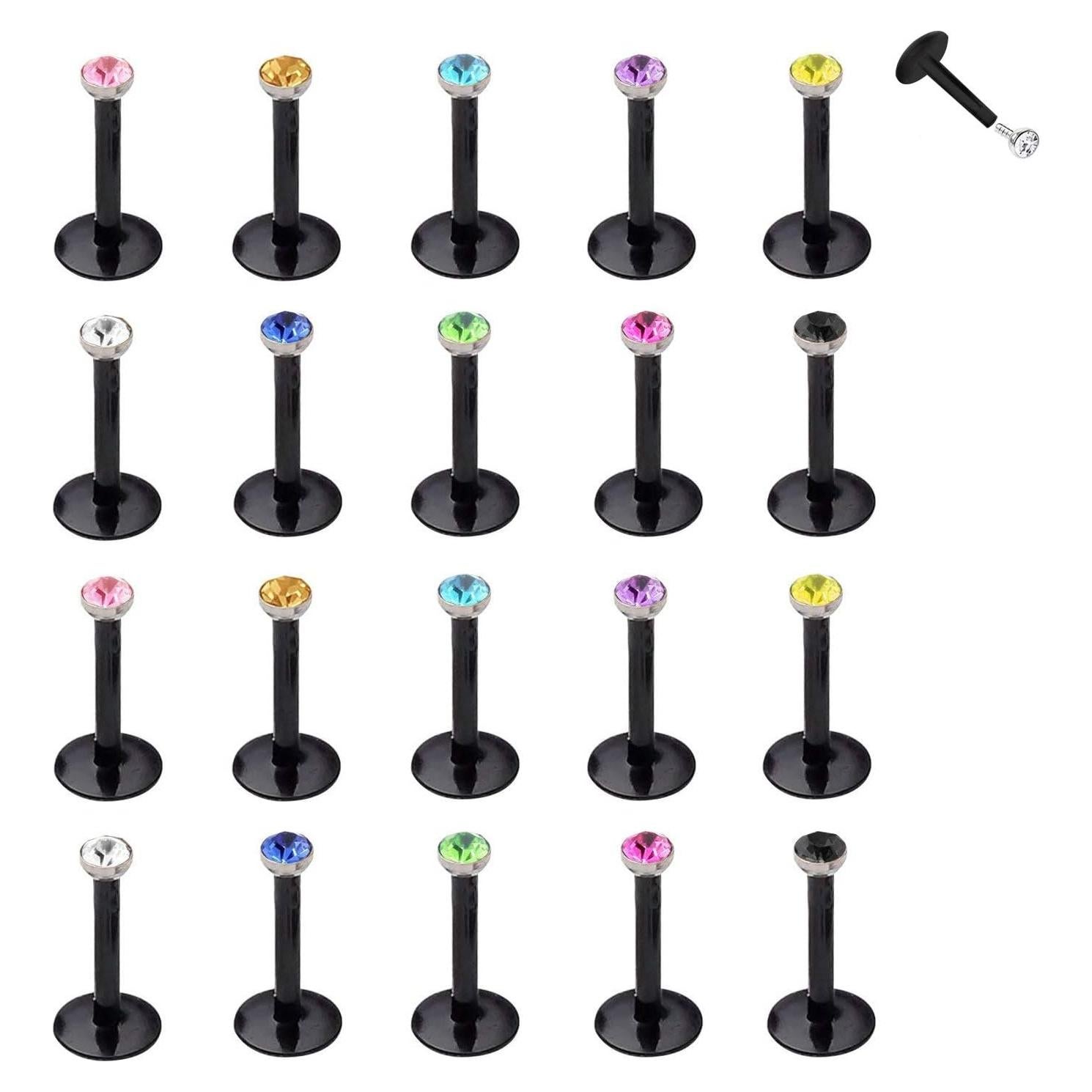 Pendientes de Stud Transparentes D.Bella 20 piezas 16g