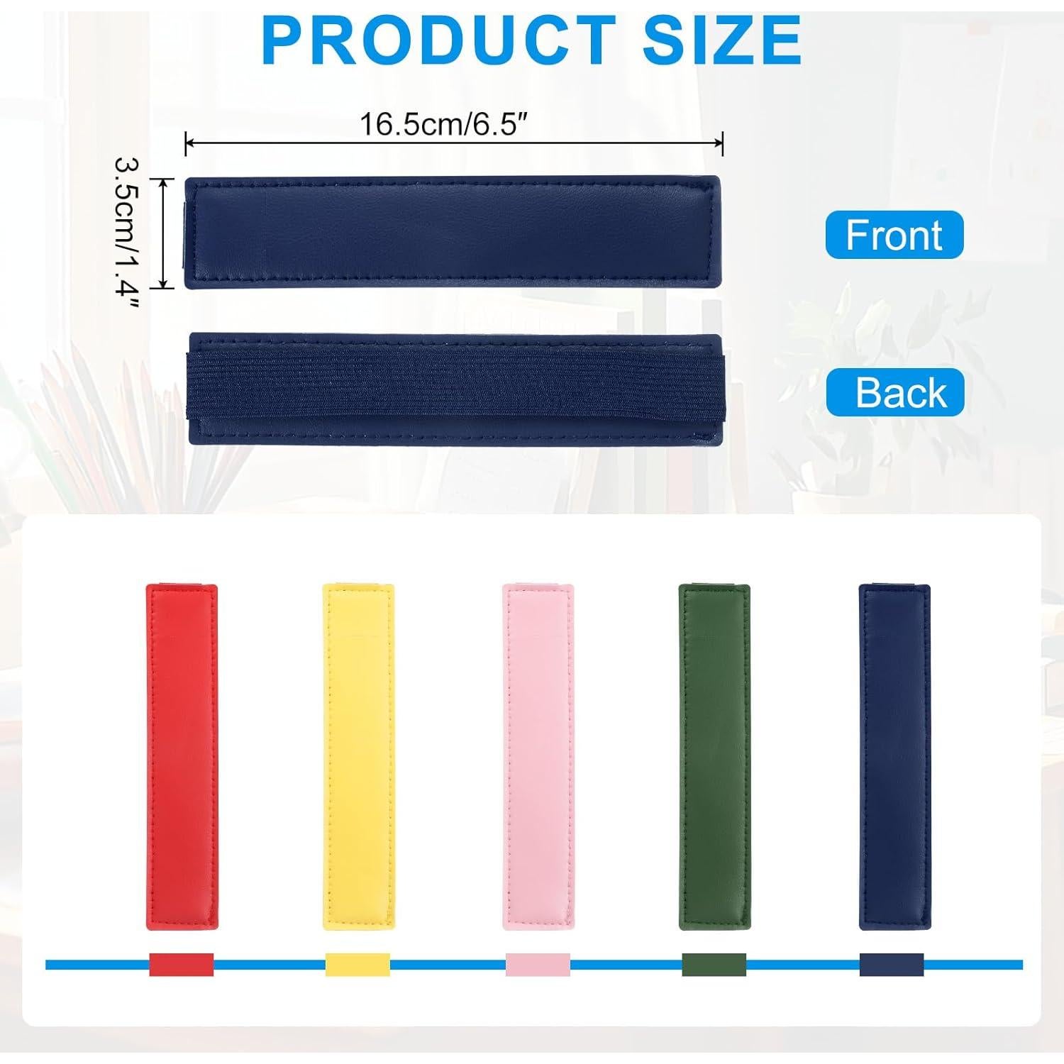 Soporte de Lápiz Ajustable uxcell 4 Pcs Cuero PU Azul