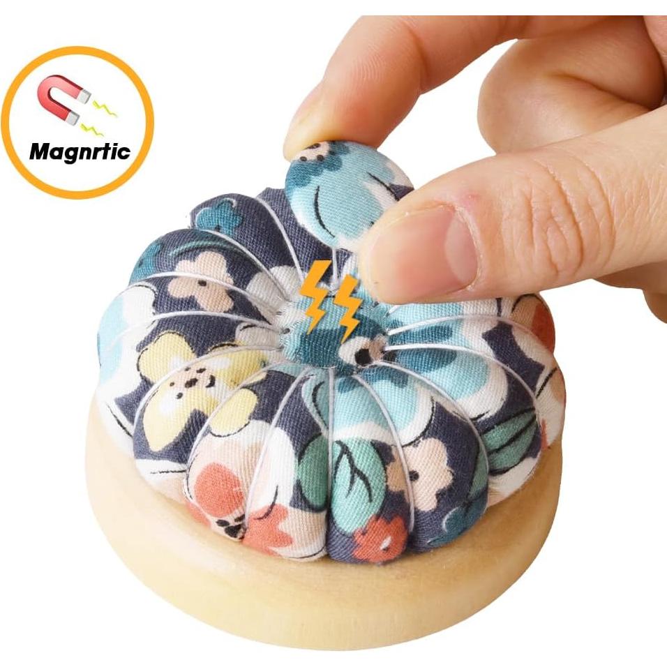 Almohadilla para Agujas Wanshui Calabaza Floral 7x3cm Magnética
