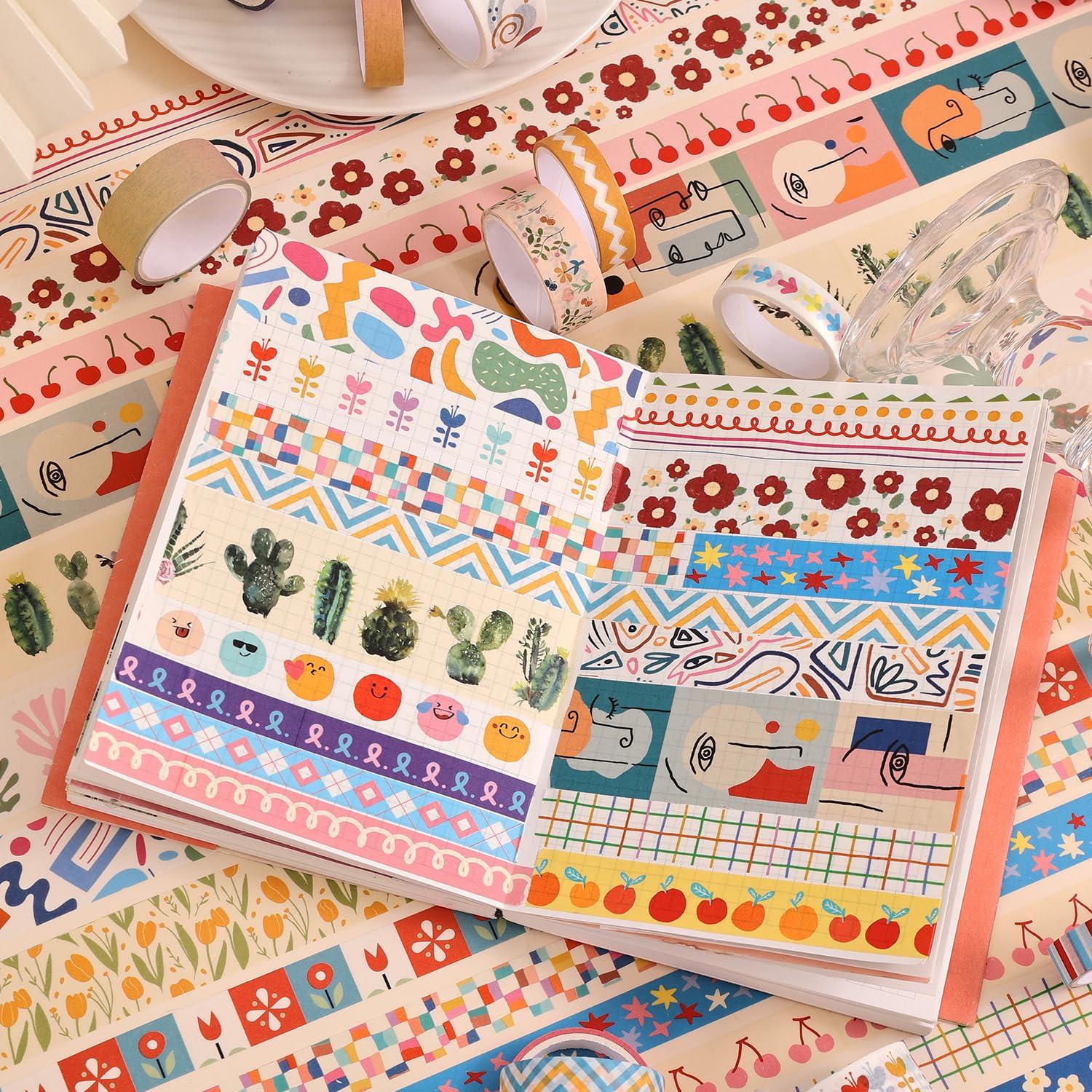 35 Rollos de Cinta Washi Emmoolife 5-30mm x 3m Decorativas