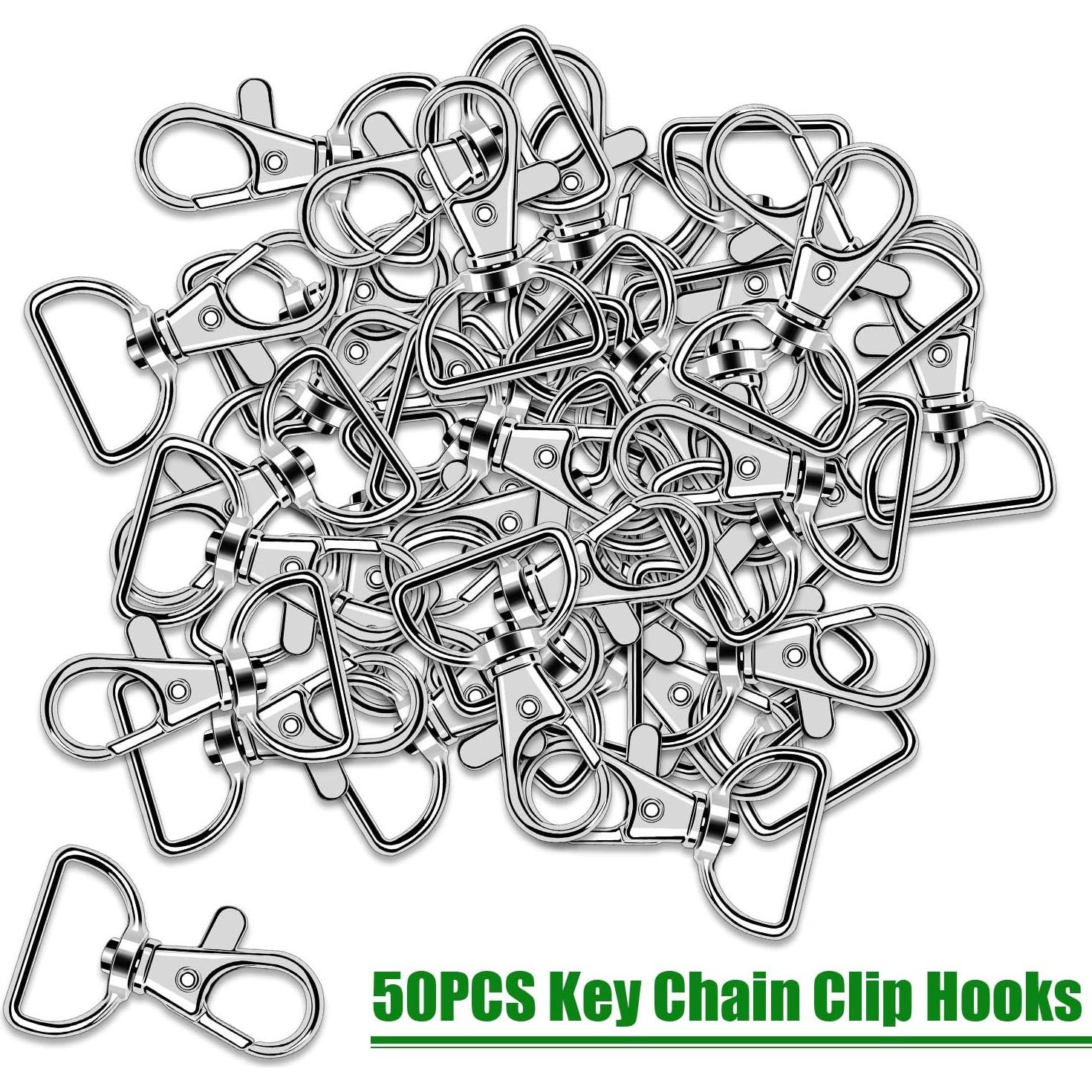 50 Ganchos Giratorios de Lanyard AUGSUN 19mm Plata