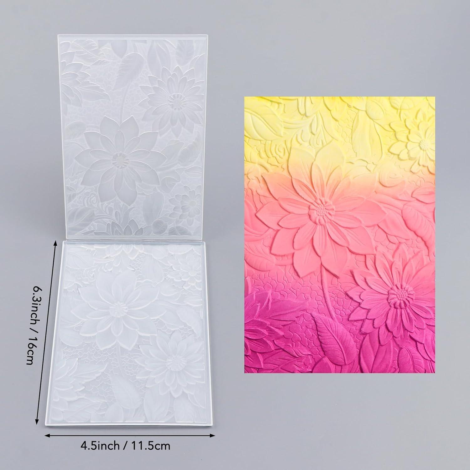 Carpeta de Relieve 3D Briartw 16x11.5cm Textura Flores