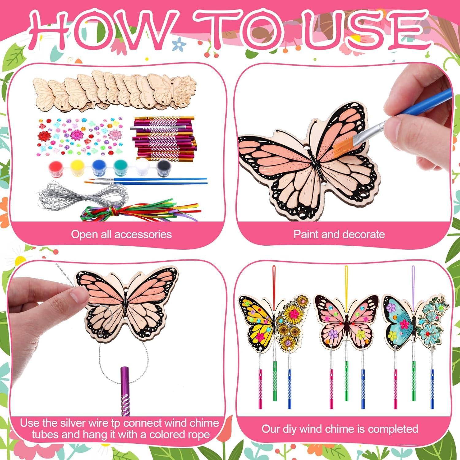 Kit de Campanas de Viento Colingmill 30 Piezas Mariposa DIY