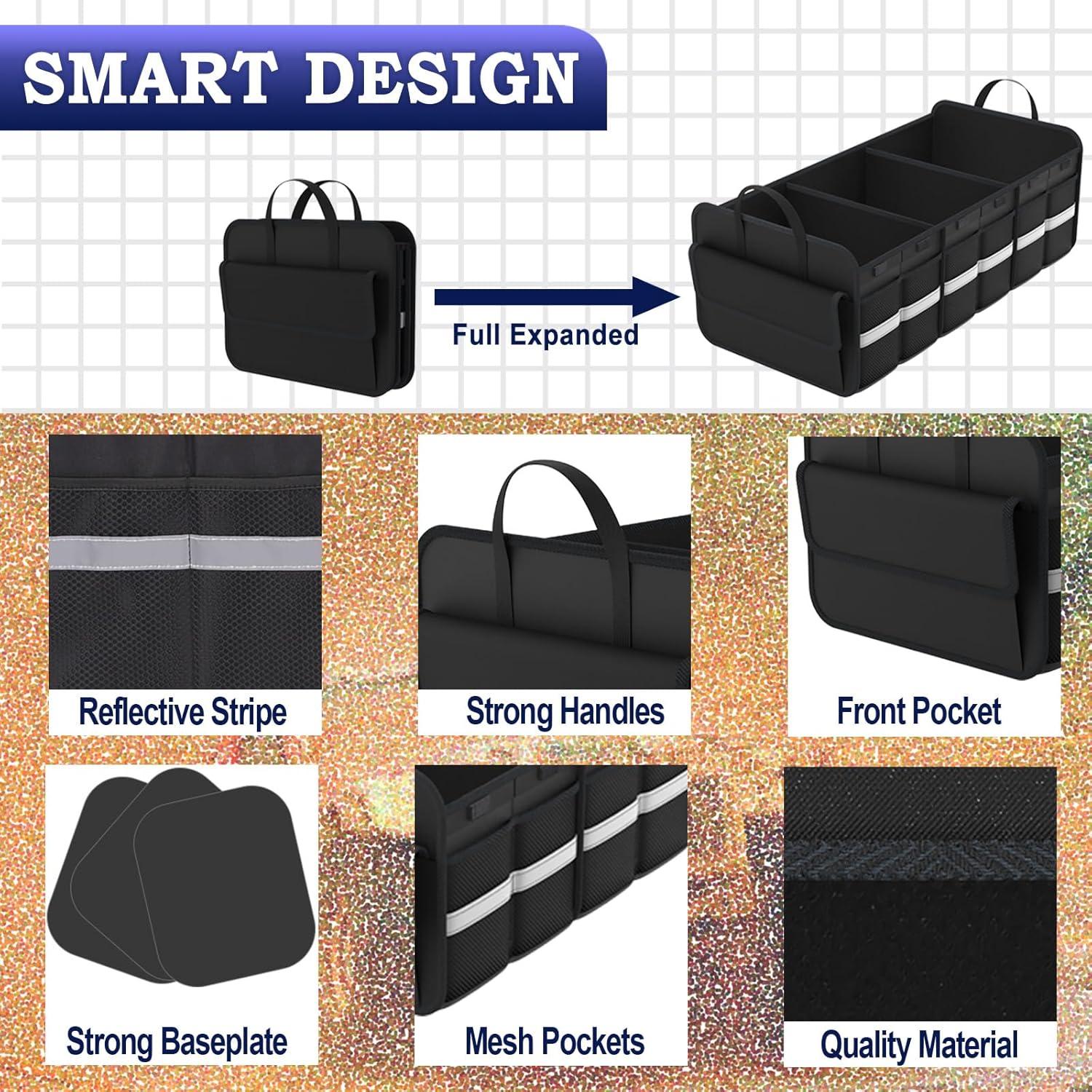 Organizador de Maletero THXEVER Plegable 67L Negro