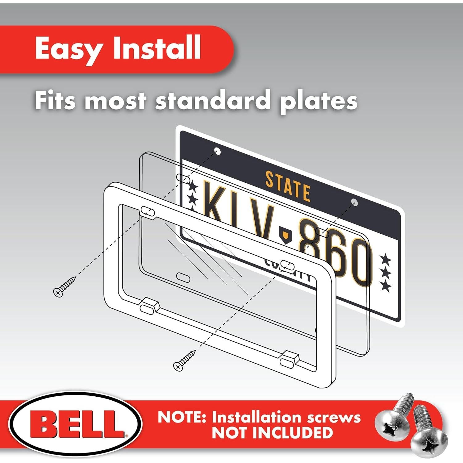 Marco de Placa de Licencia Negro Bell Automotive con Cubierta Transparente