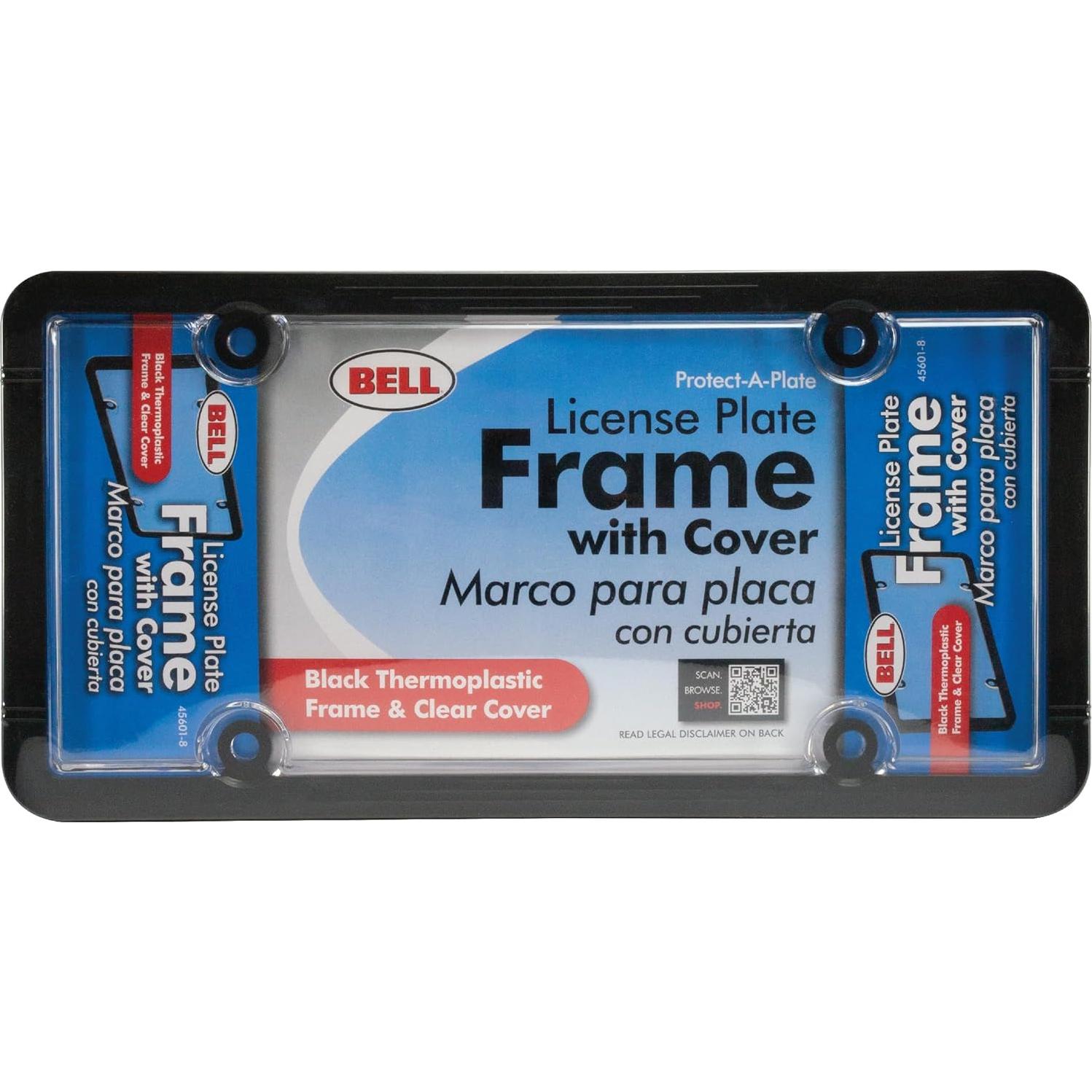 Marco de Placa de Licencia Negro Bell Automotive con Cubierta Transparente