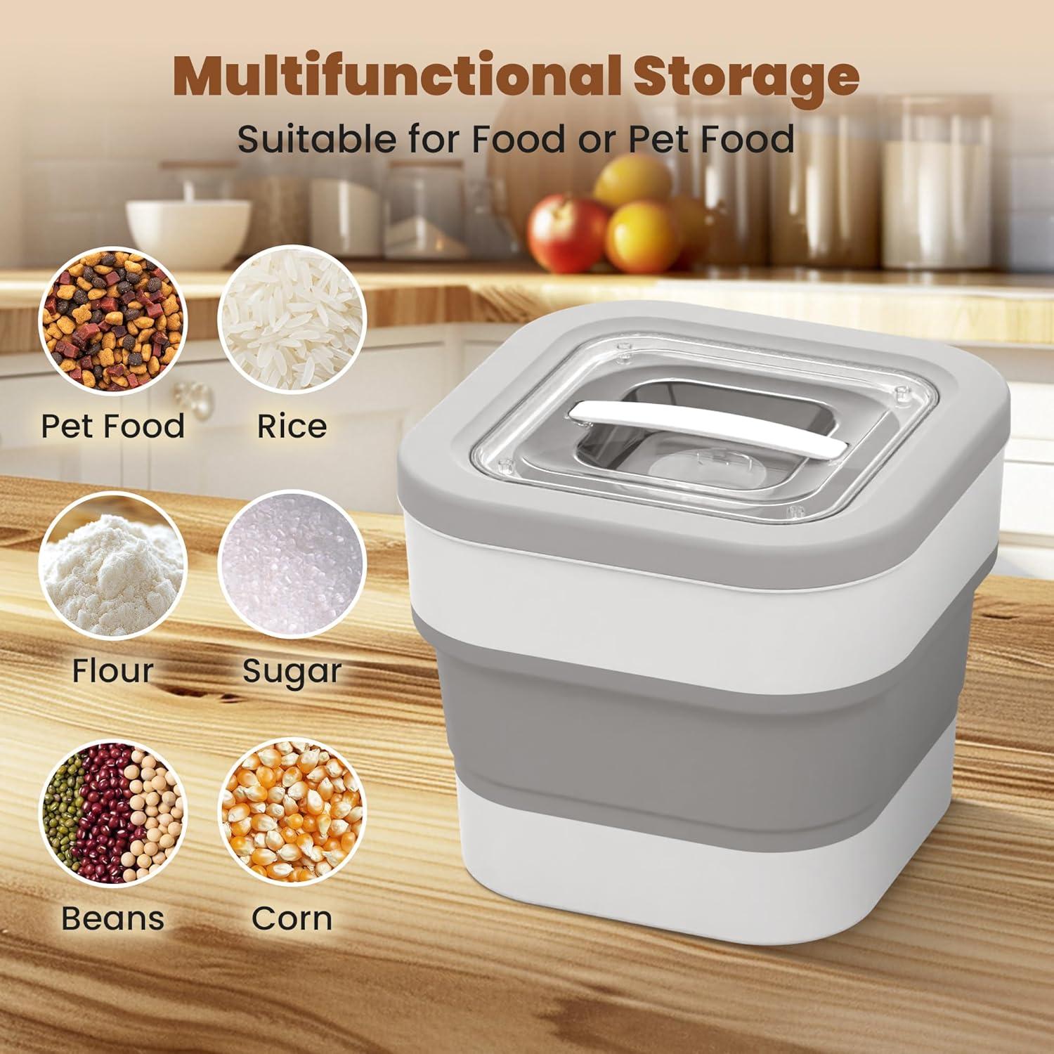 Contenedor de Almacenamiento de Comida para Perros DDMOMMY 5.9 kg Hermético Plegable