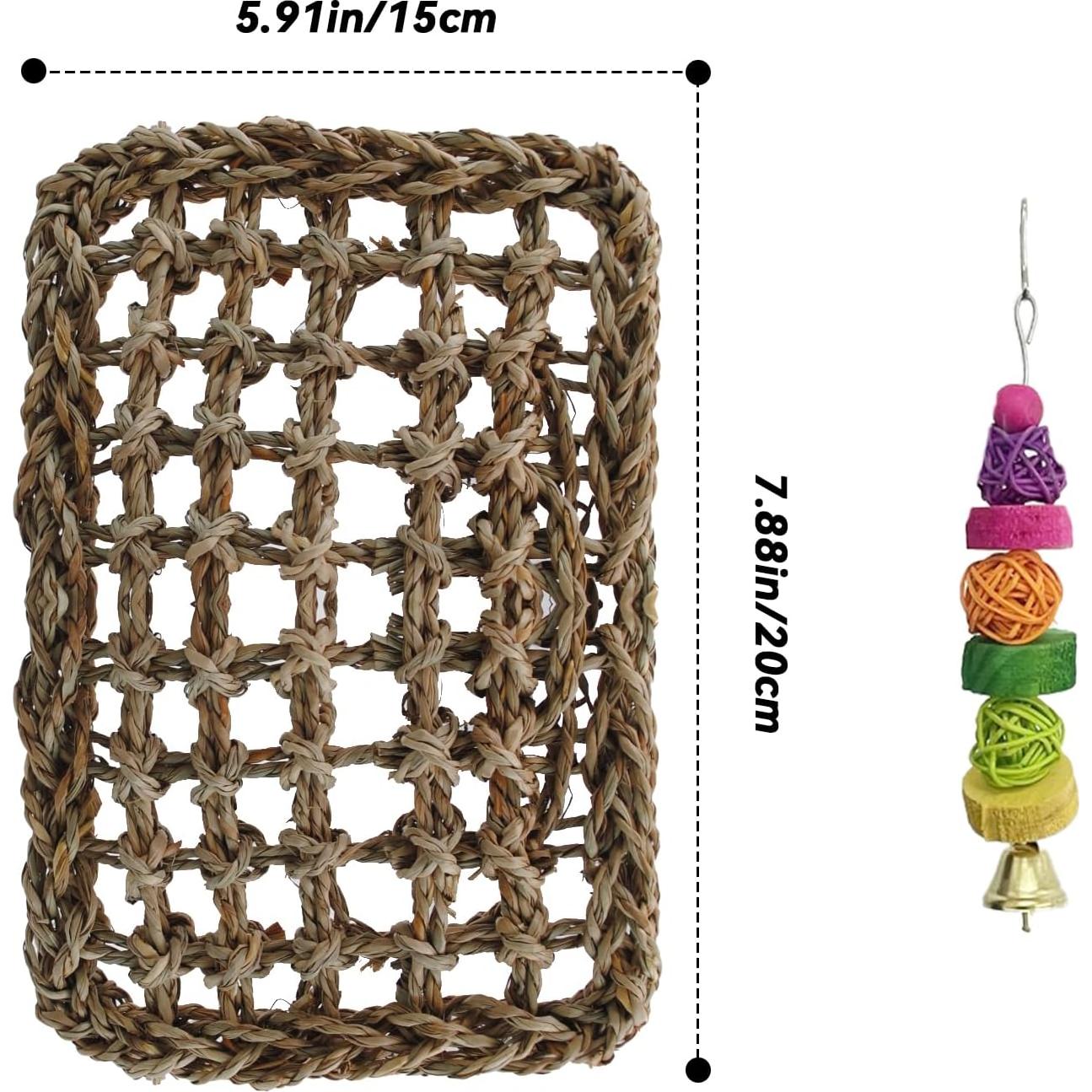 Columpio de Hierba Marina para Aves MUYG 20x15 cm Natural