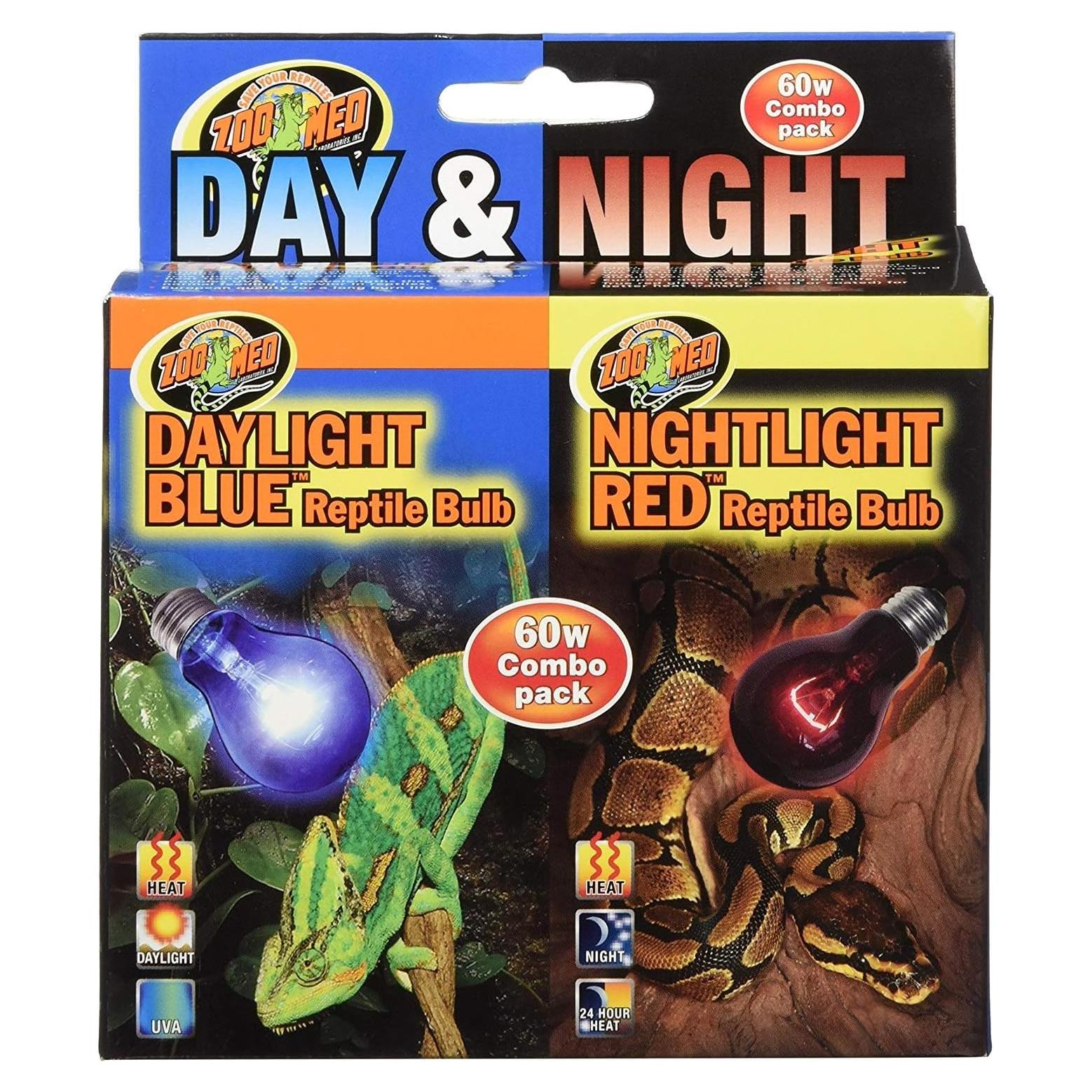 Paquete de Bombillas para Reptiles Zoo Med Día y Noche 2 Unidades