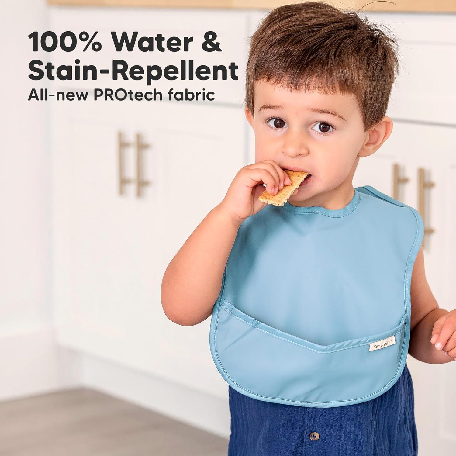 Paquete de 3 Baberos Impermeables KeaBabies para Bebés