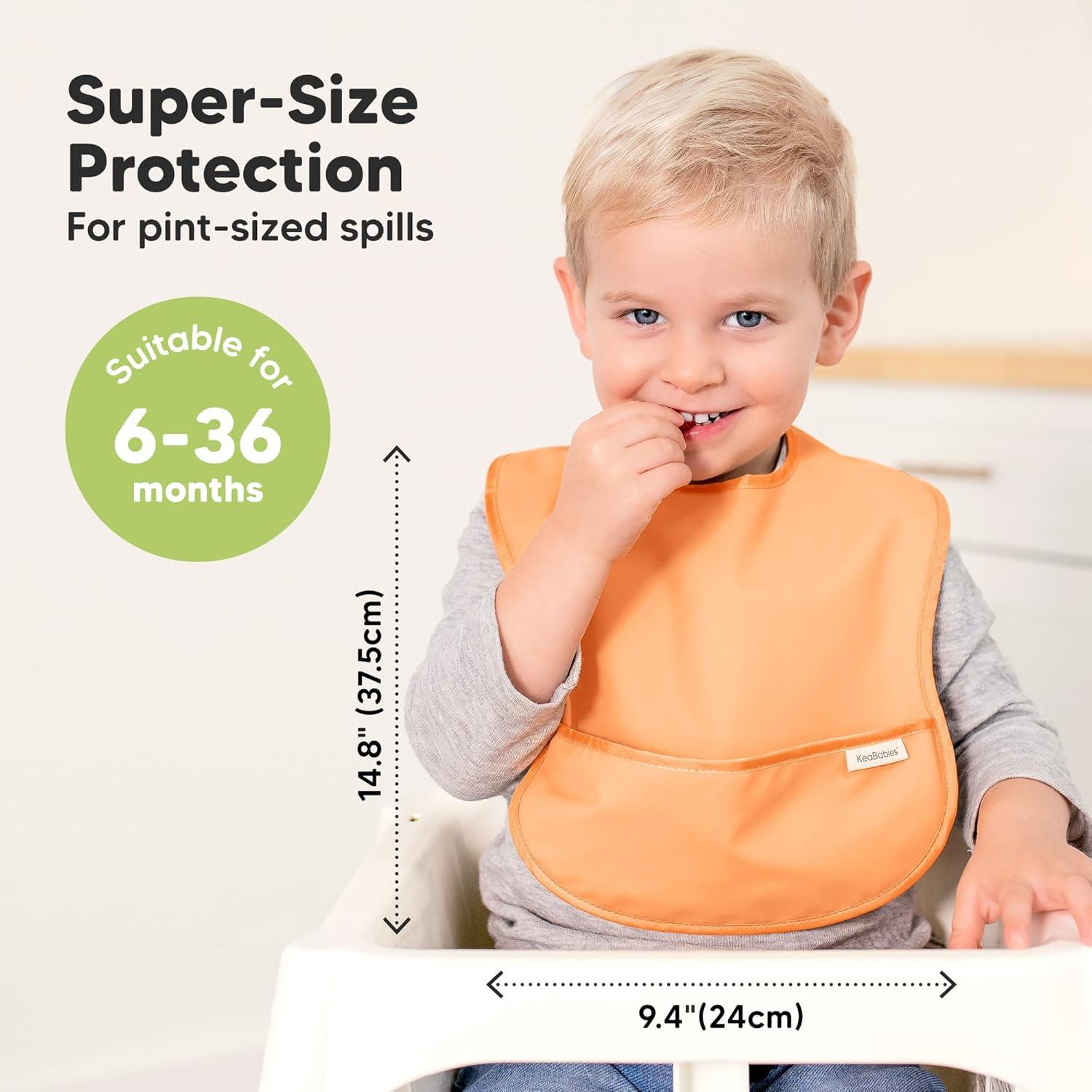 Paquete de 3 Baberos Impermeables KeaBabies para Bebés