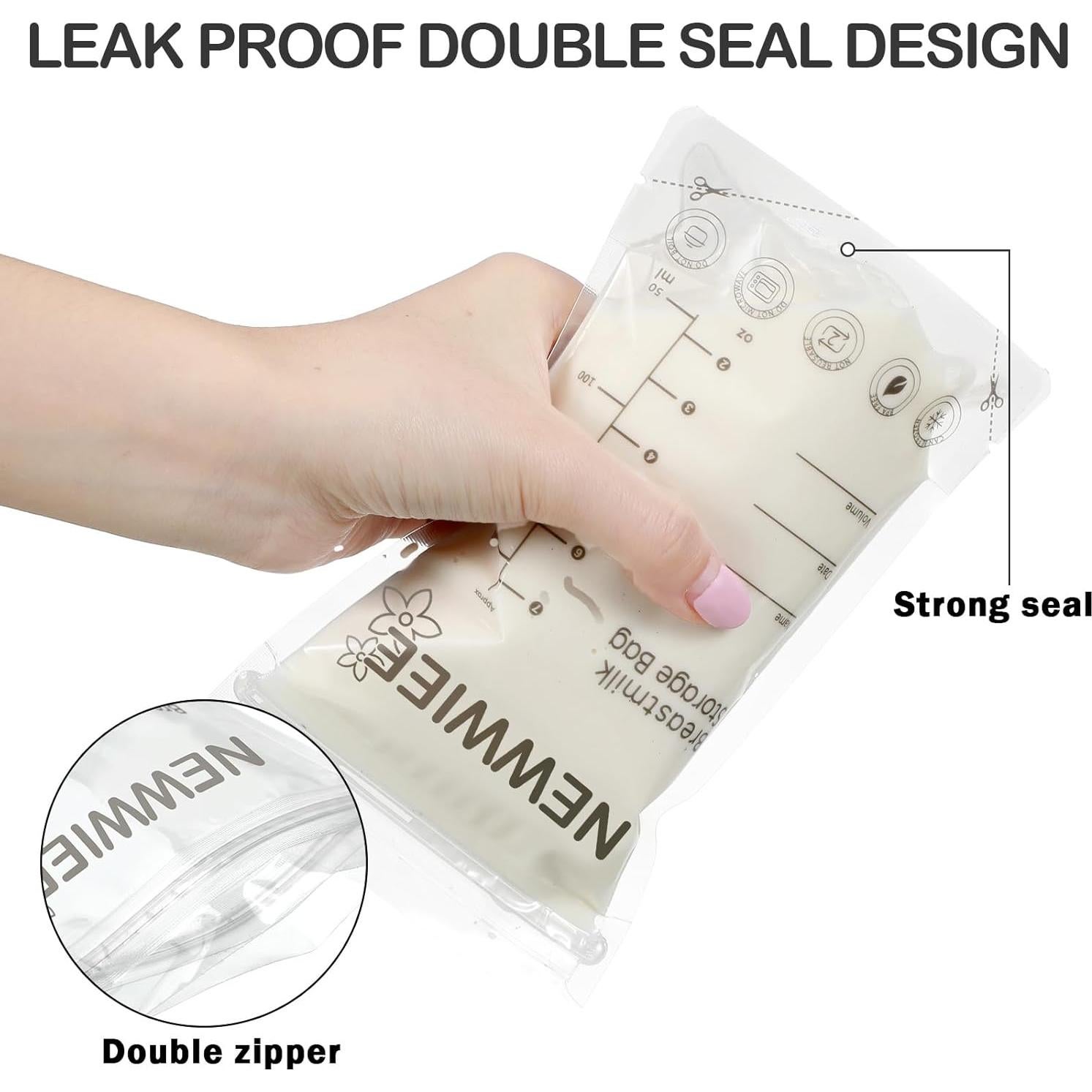 600 Bolsas de Almacenamiento de Leche Materna 7oz Newwiee