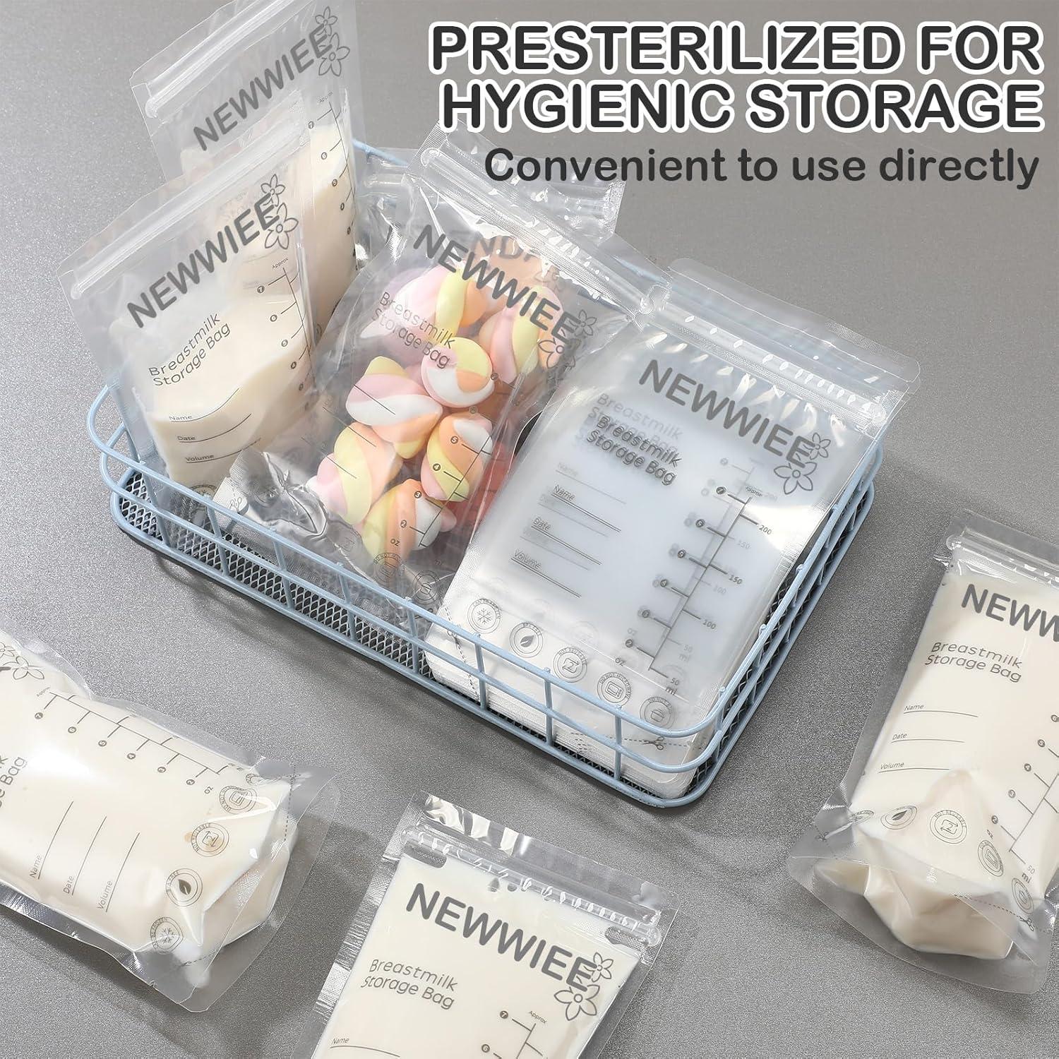 600 Bolsas de Almacenamiento de Leche Materna 7oz Newwiee