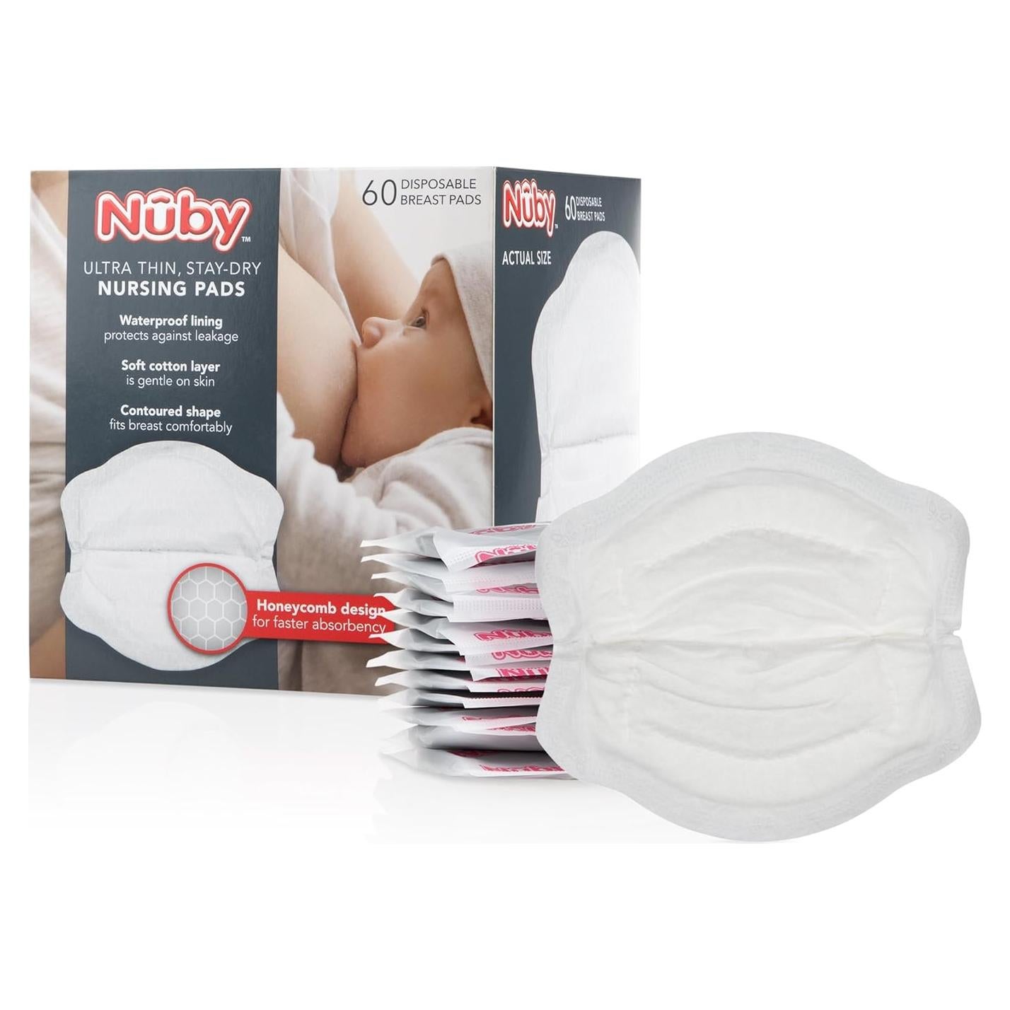 Almohadillas de Lactancia Desechables Nuby Stay-Dry 60 Piezas
