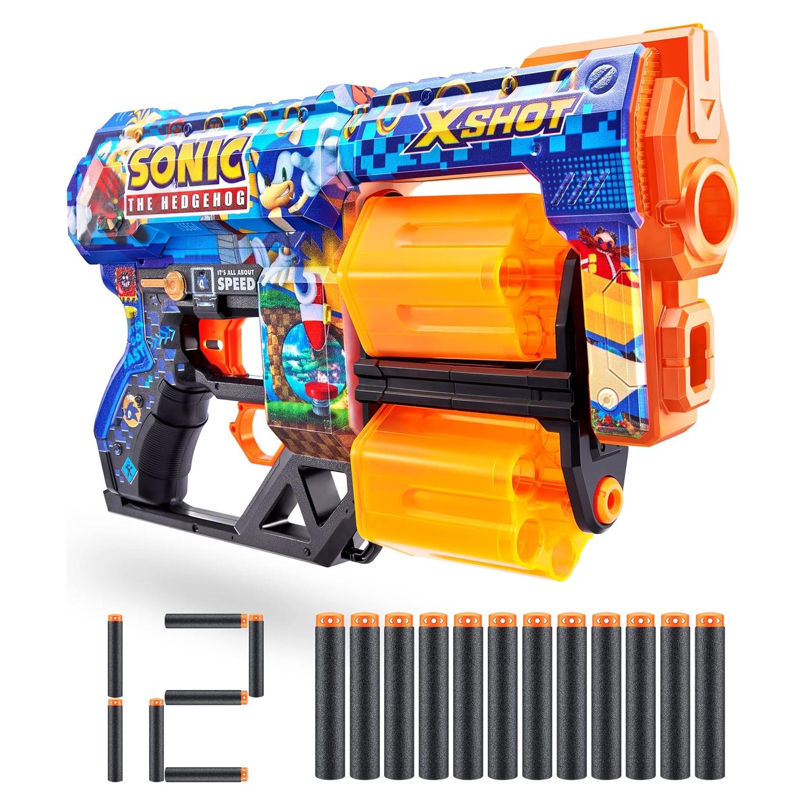 X-Shot Skins Dread Blaster ZURU Sonic 12 Dardos 27m