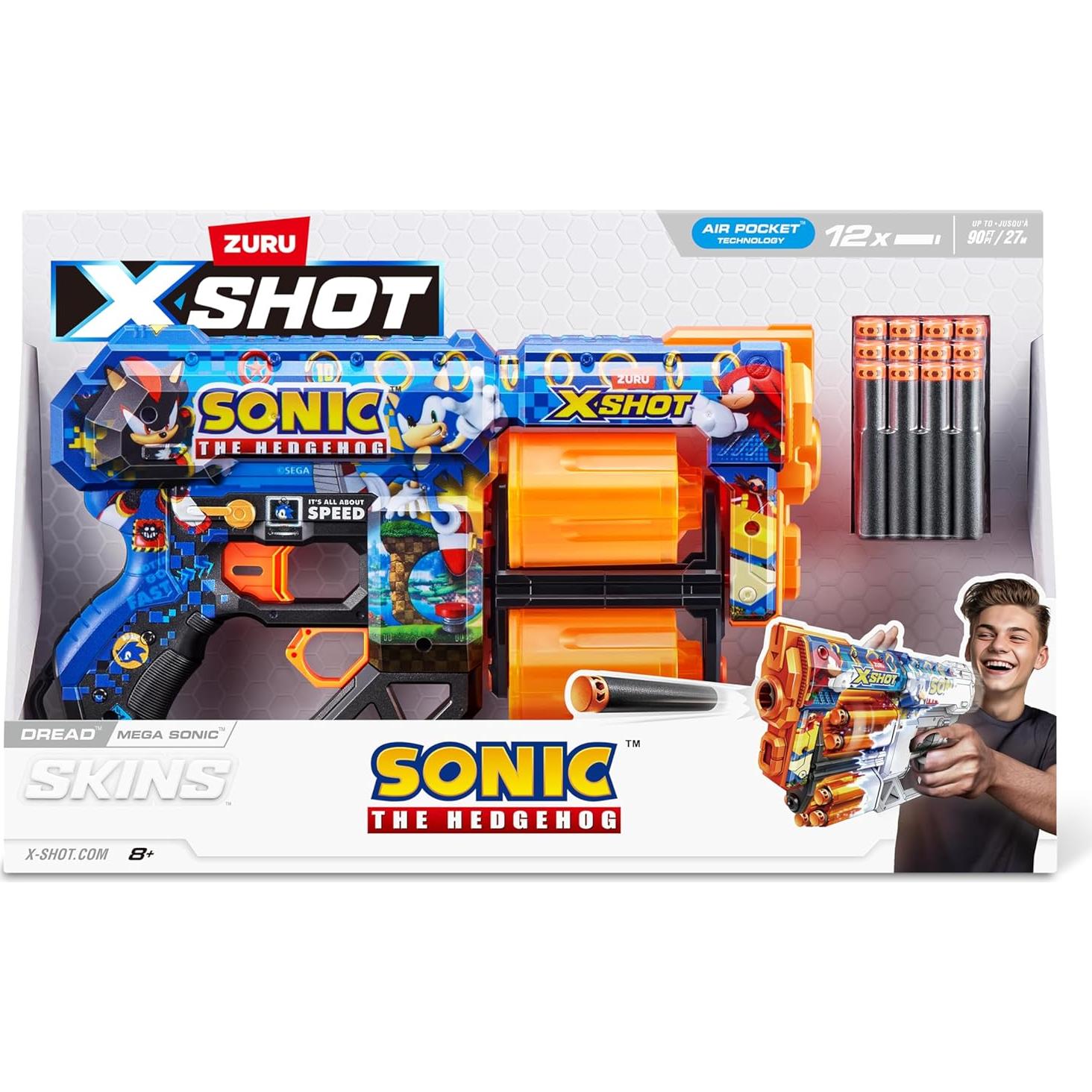 X-Shot Skins Dread Blaster ZURU Sonic 12 Dardos 27m