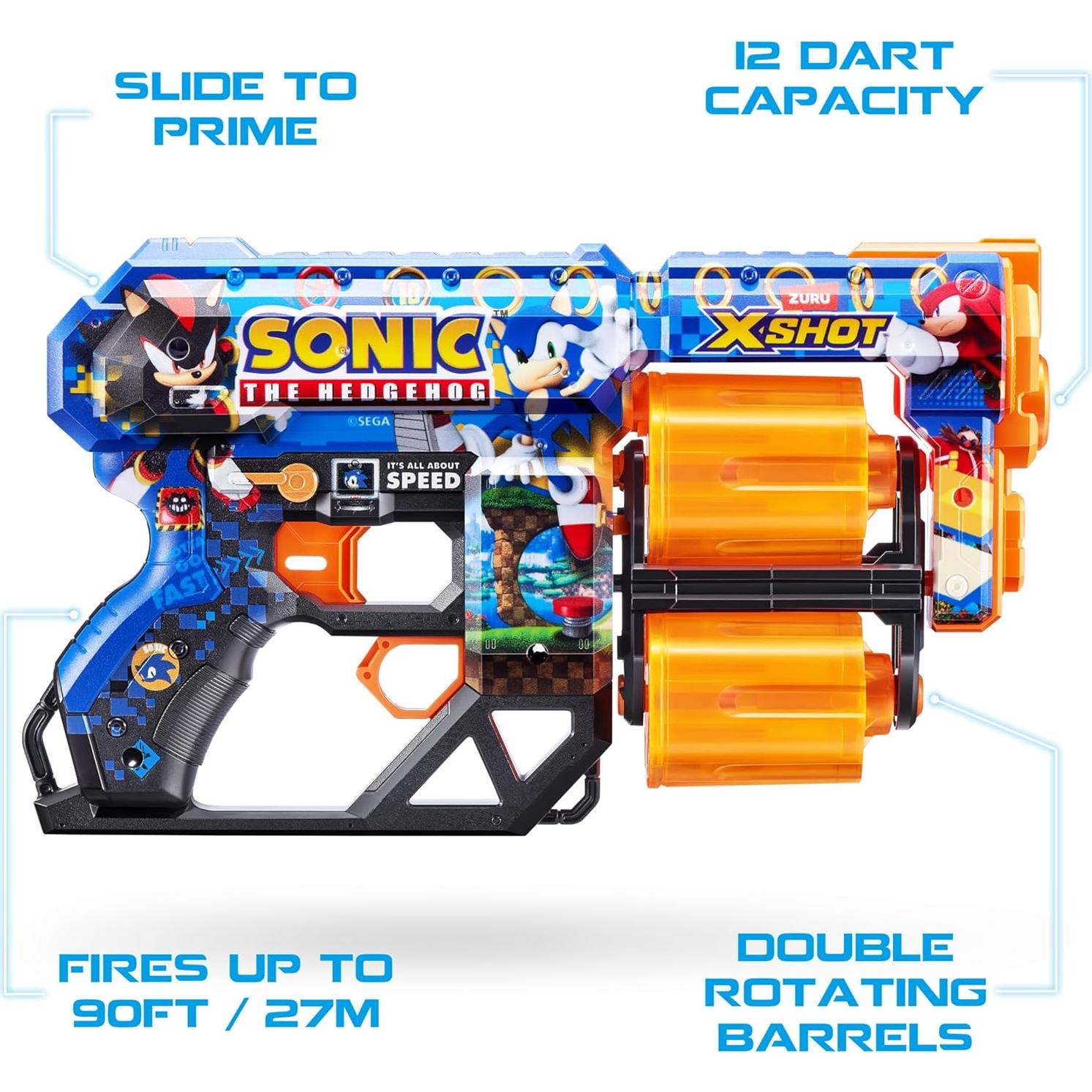 X-Shot Skins Dread Blaster ZURU Sonic 12 Dardos 27m