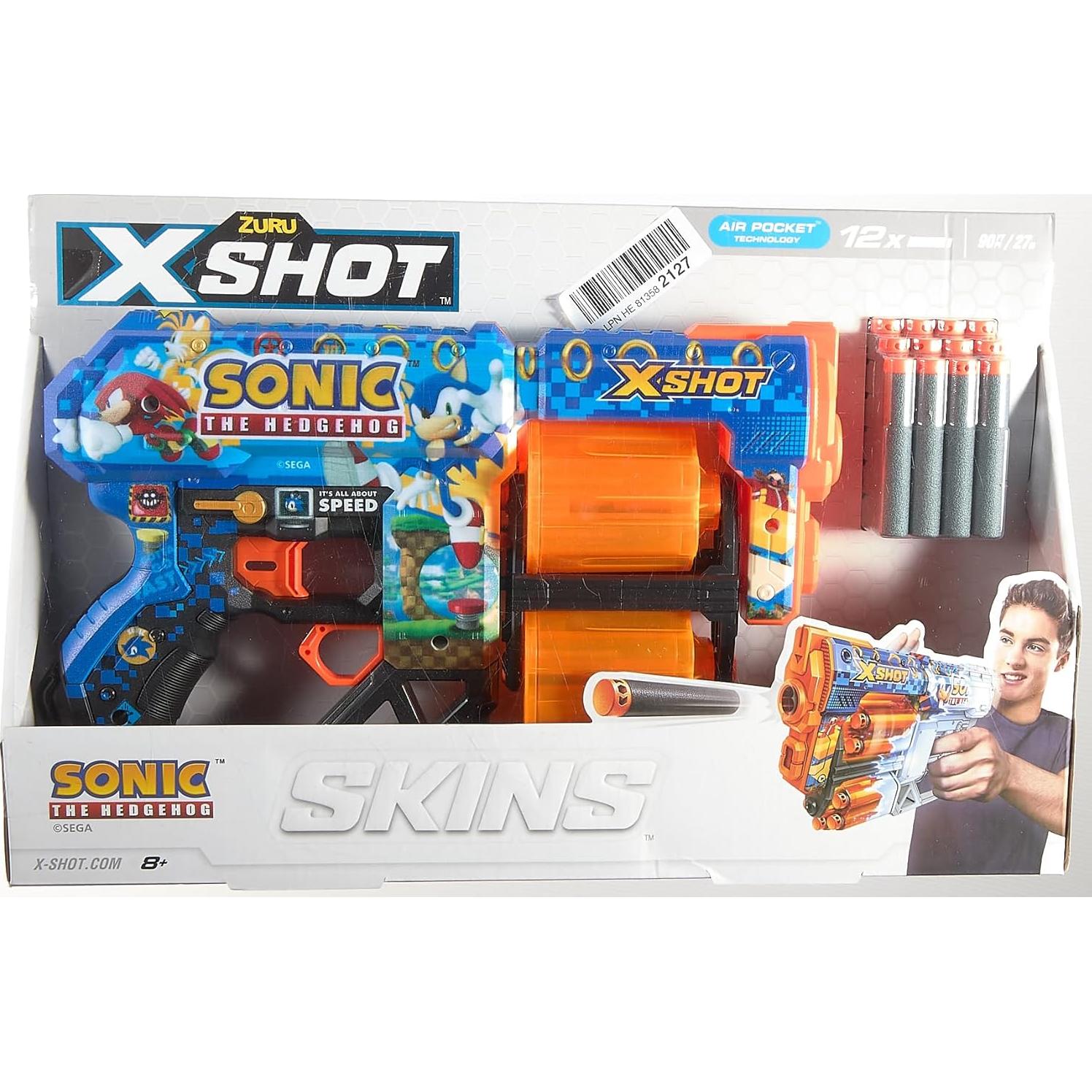 X-Shot Skins Dread Blaster ZURU Sonic 12 Dardos 27m