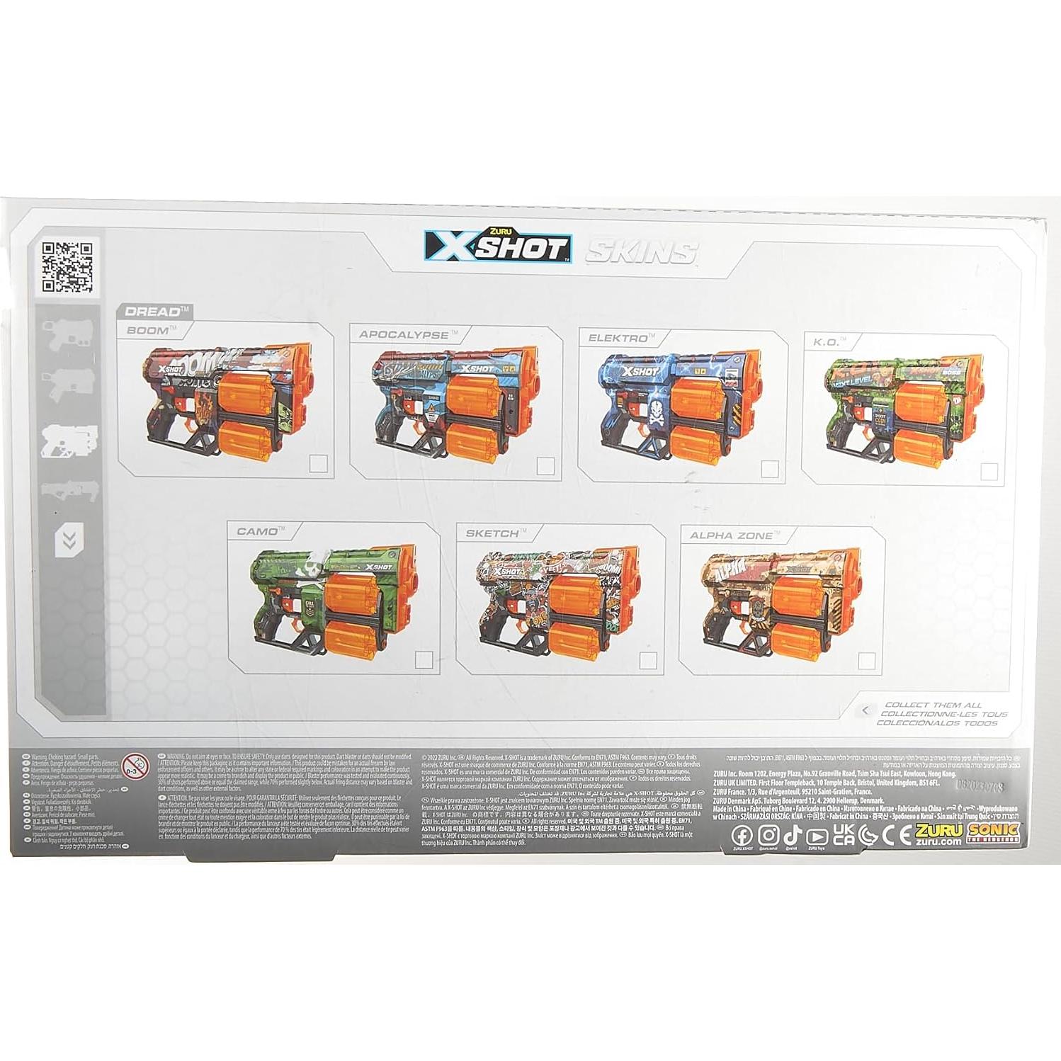 X-Shot Skins Dread Blaster ZURU Sonic 12 Dardos 27m