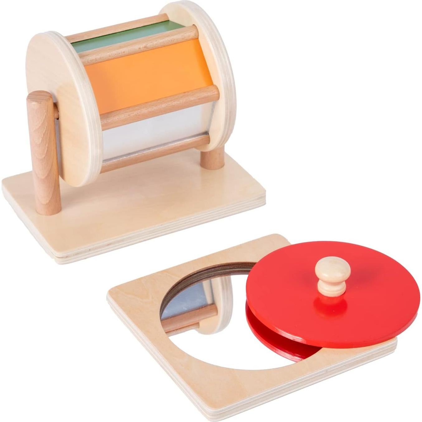 Kit de Juguetes Montessori 2 - Espejo, Rompecabezas y Tambor