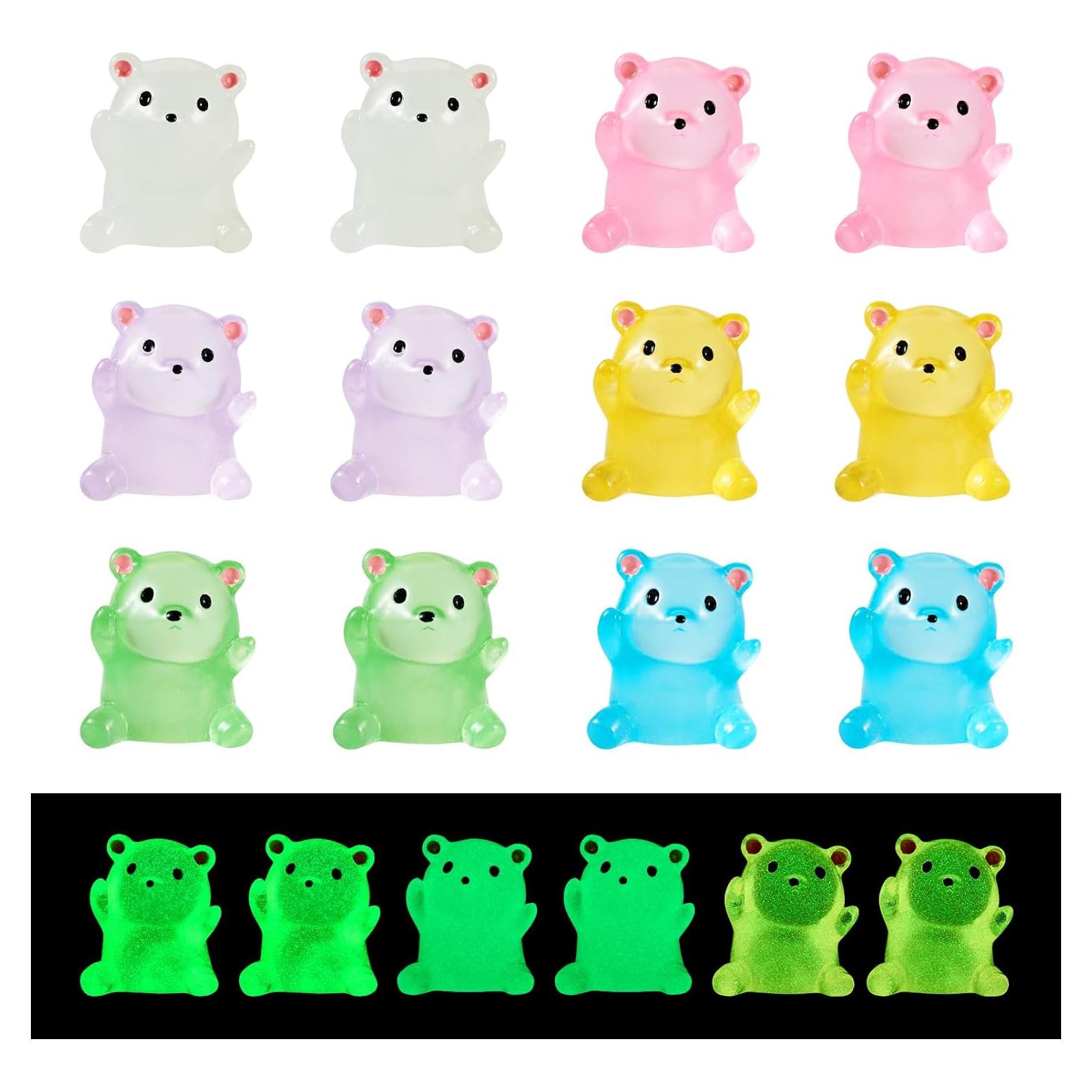 Figuritas de Osos Luminiscentes Beadthoven 24 Pcs Resina