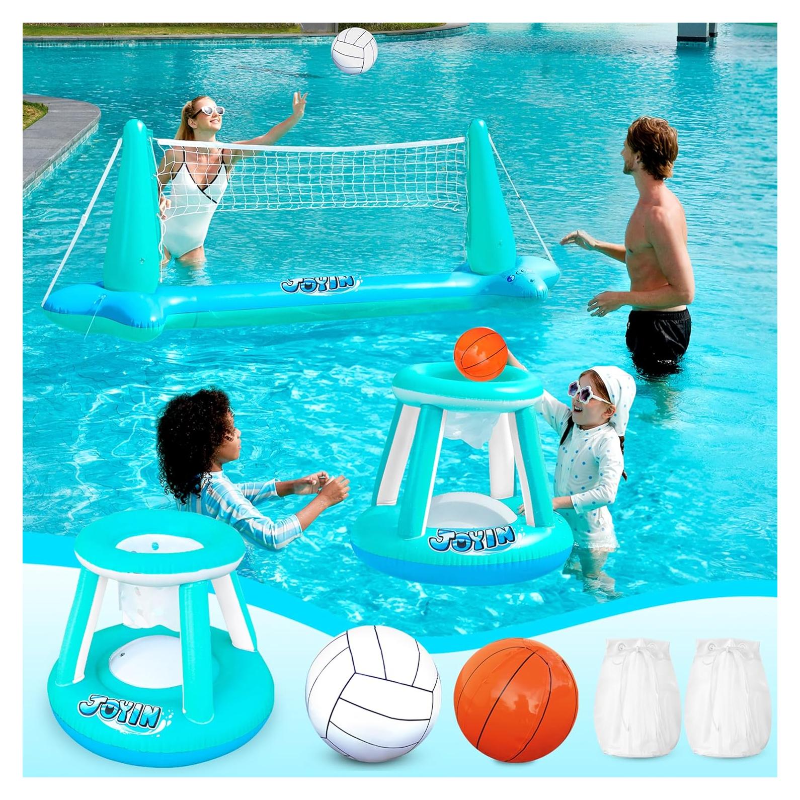 Juego de Flotadores Inflables Joyin para Piscina - Voleibol y Baloncesto
