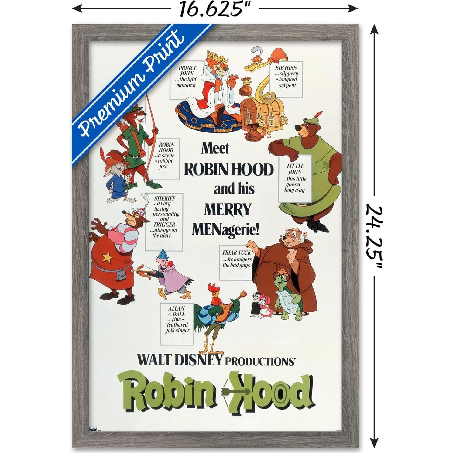 Póster enmarcado Trends International Disney Robin Hood 37x57 cm