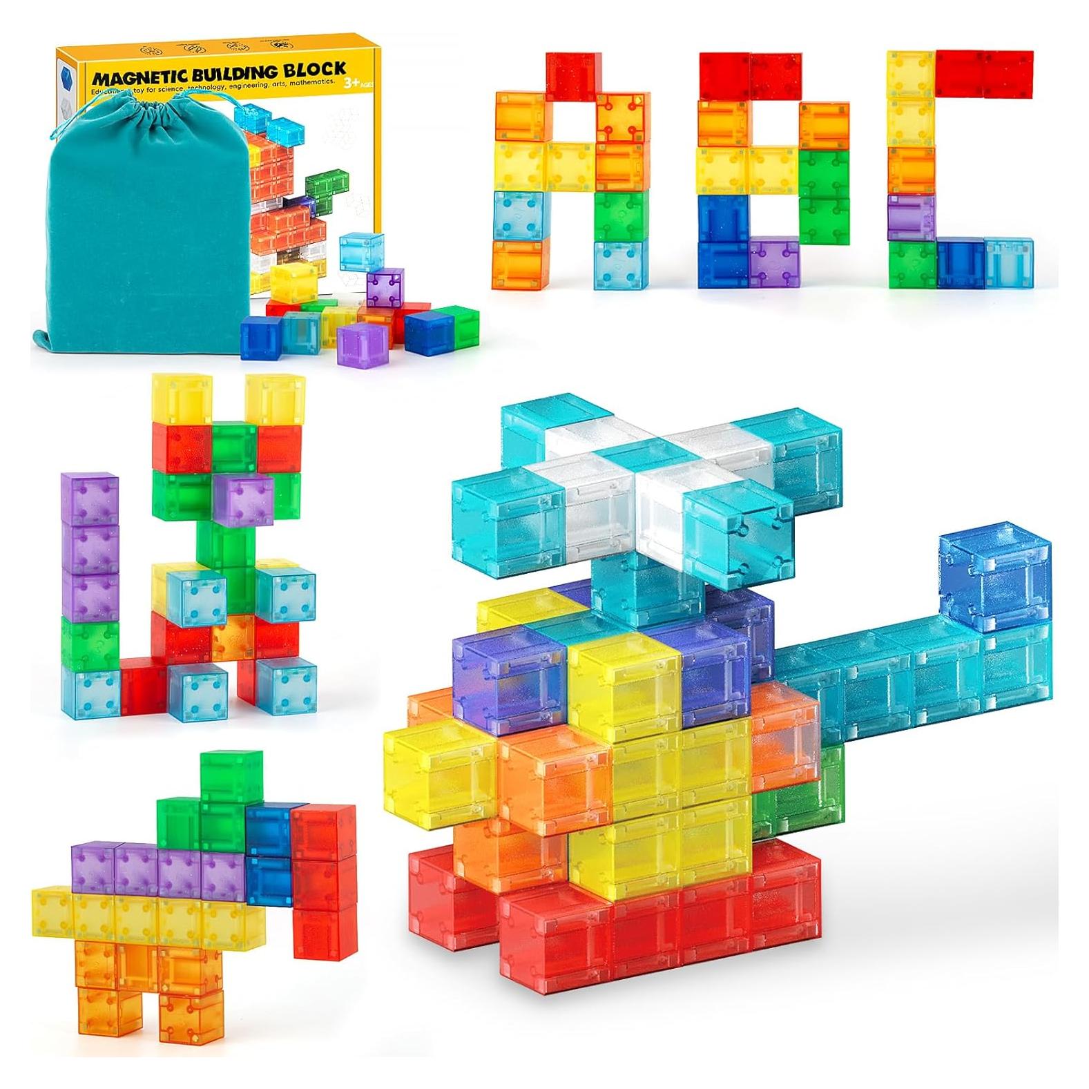 56 PCS Bloques Magnéticos TENYEAH para Niños 3+ Juguetes Educativos