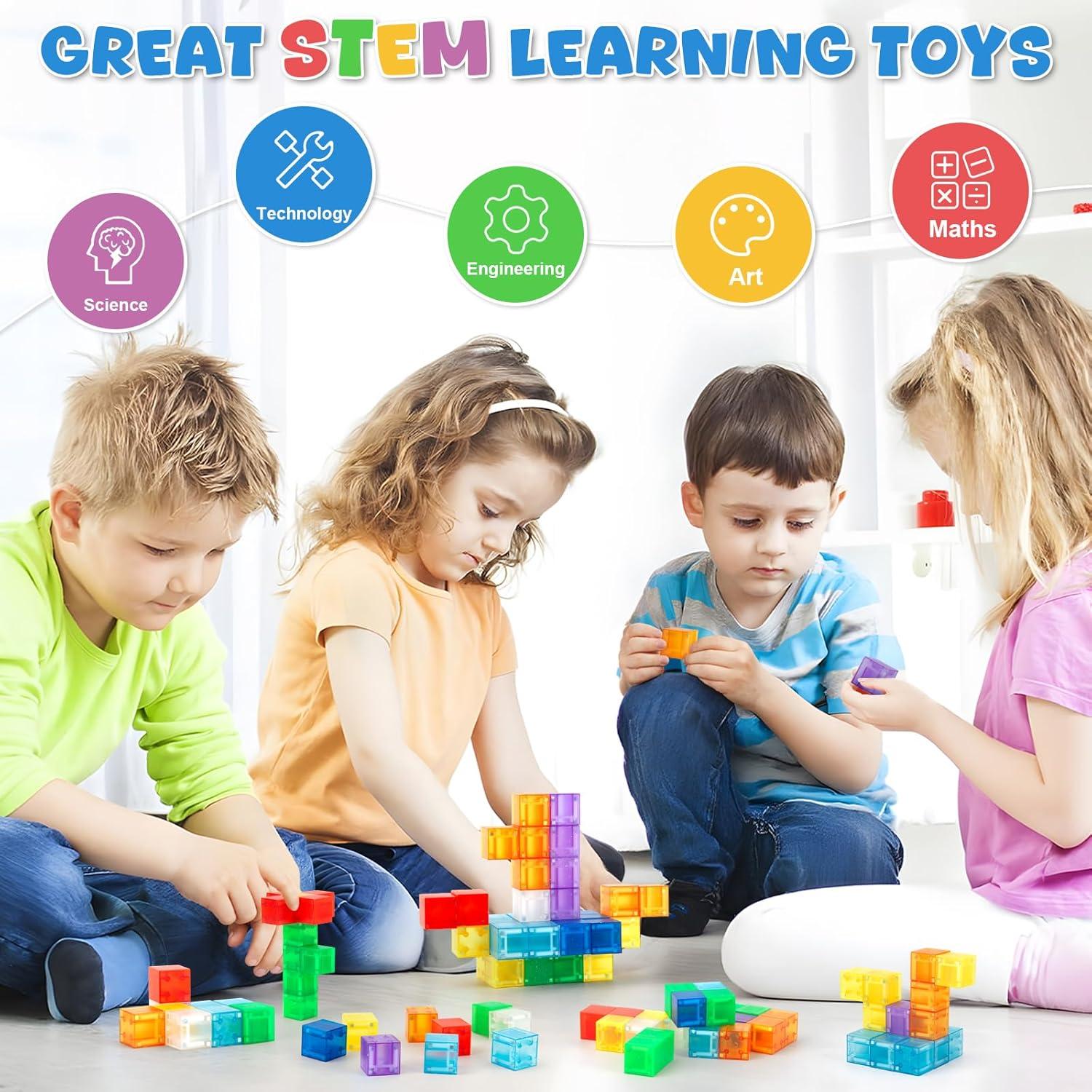 56 PCS Bloques Magnéticos TENYEAH para Niños 3+ Juguetes Educativos